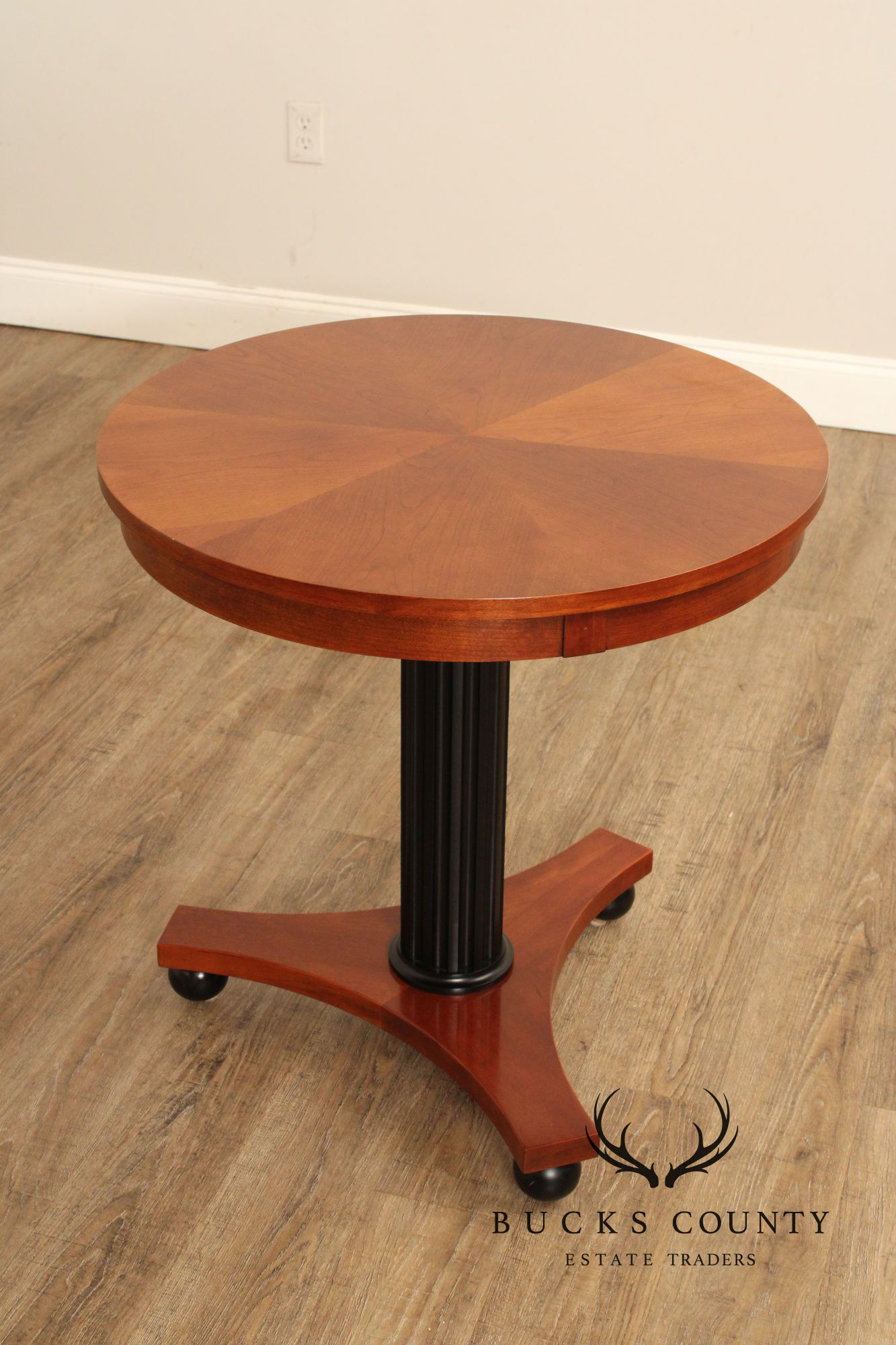 Ethan Allen Medallion Collection Round Cherry Pedestal Side Table