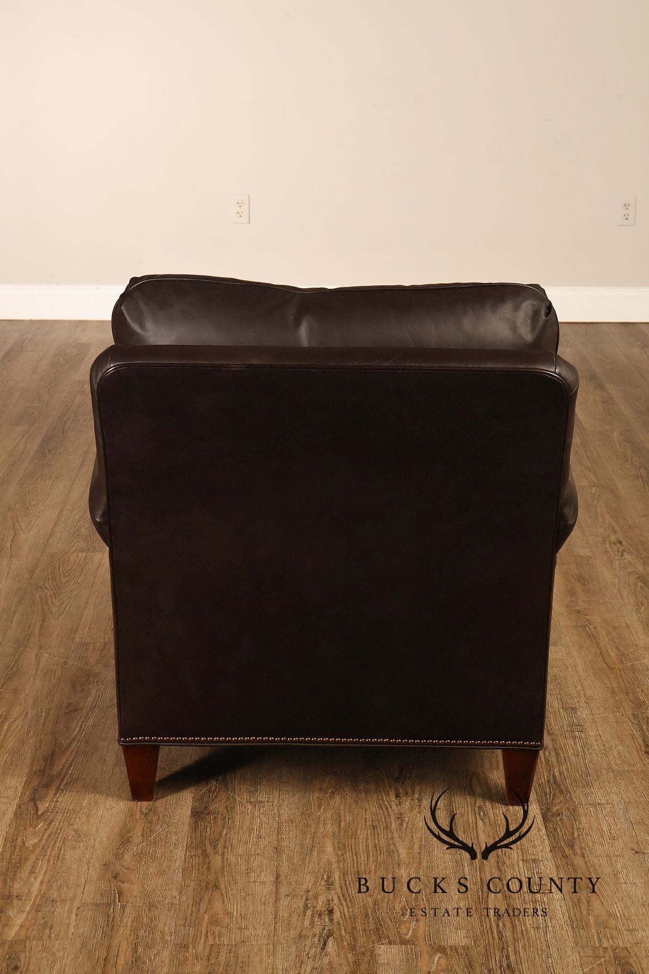 Baker Furniture Pair of Leather Club Chairs
