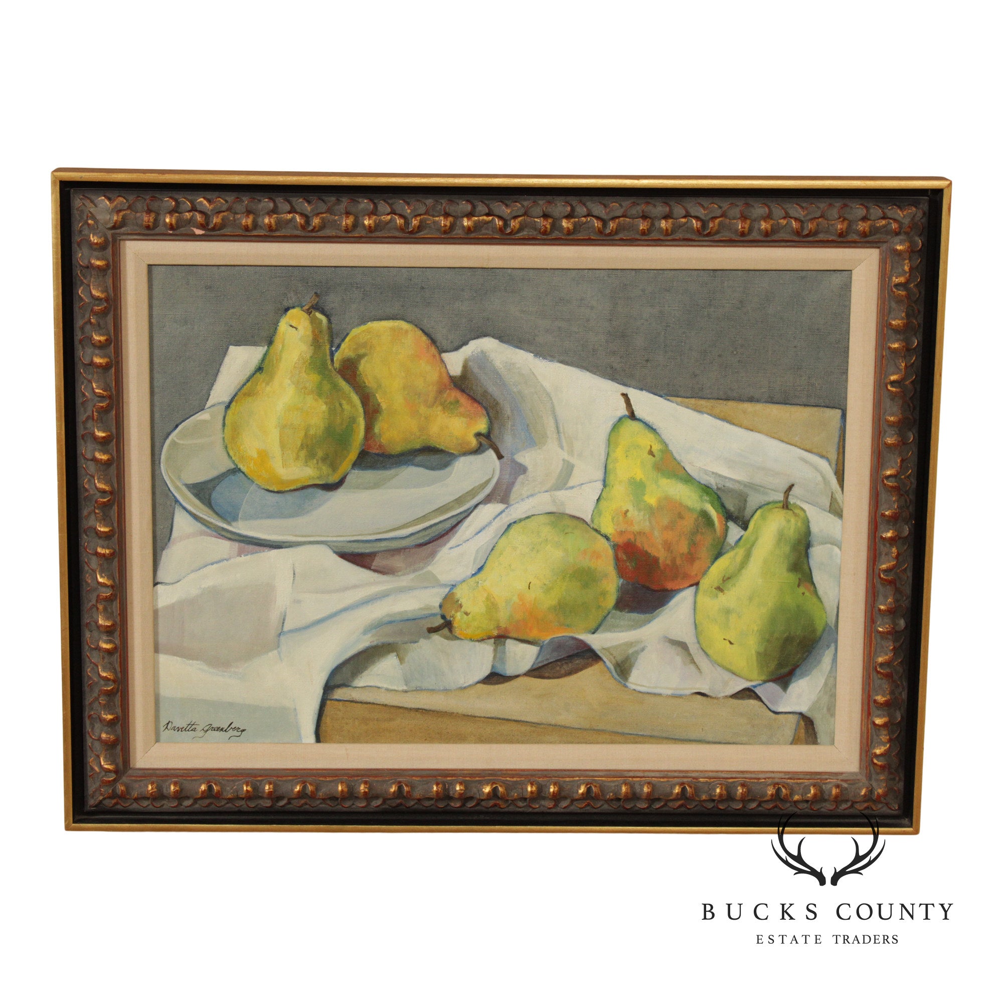 Davetta Greenberg Oil Painting, Still-Life of Pears