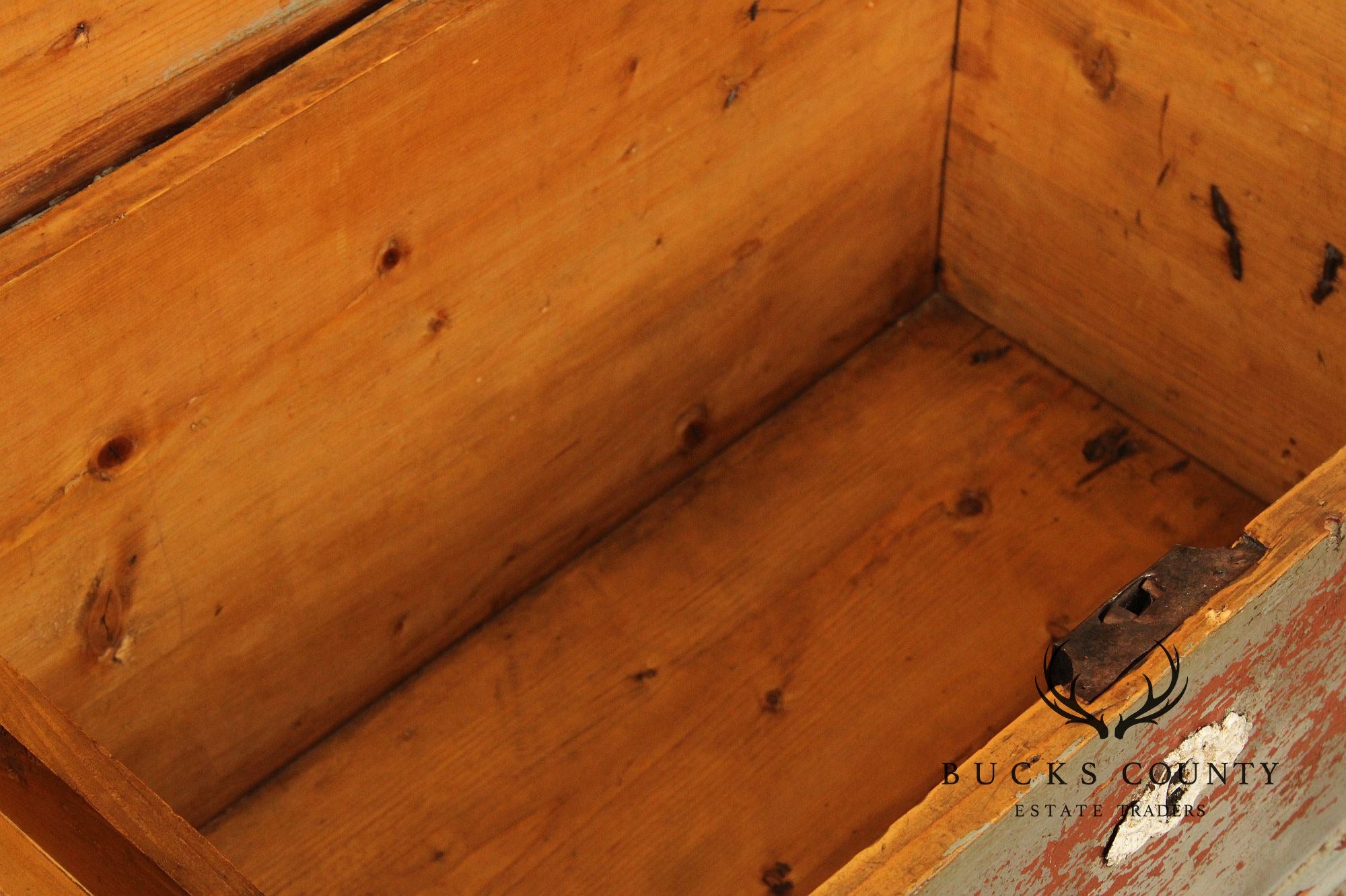 Antique Swedish Painted Pine Blanket Chest