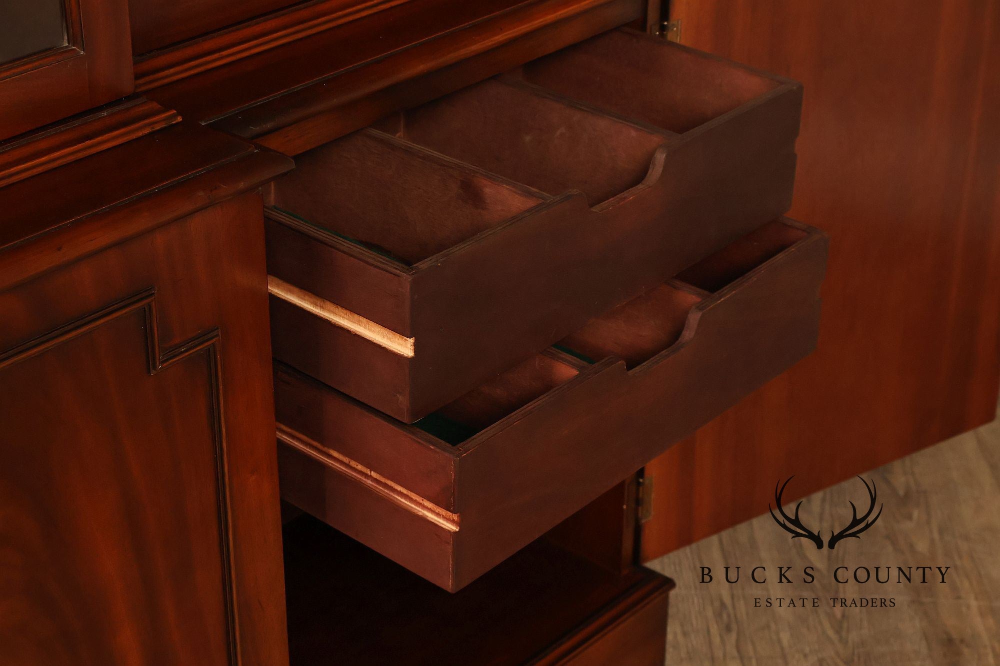 Georgian Style English Mahogany Four Door Bookcase Breakfront