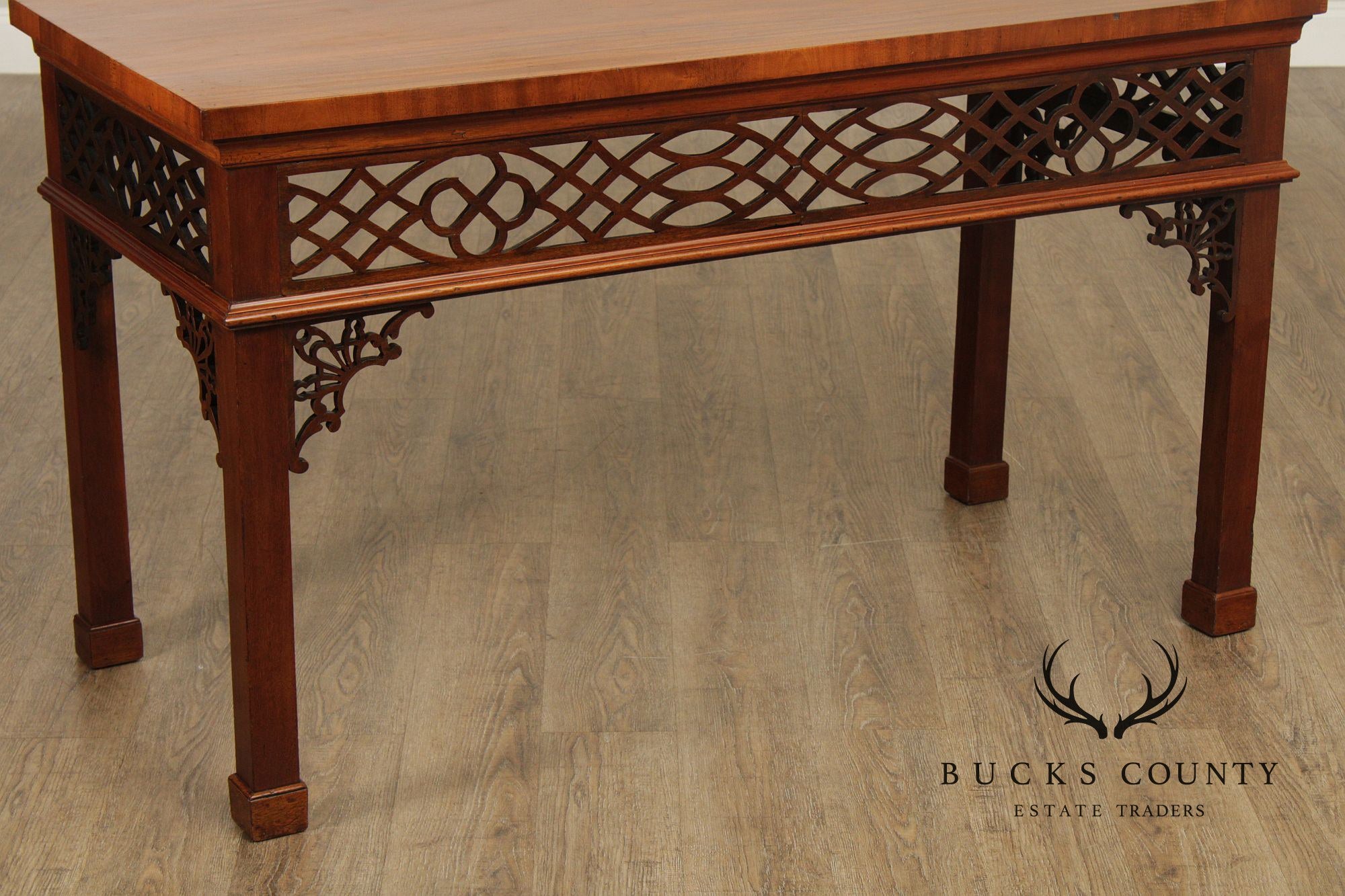 Antique Irish Chippendale Carved Mahogany Console Table