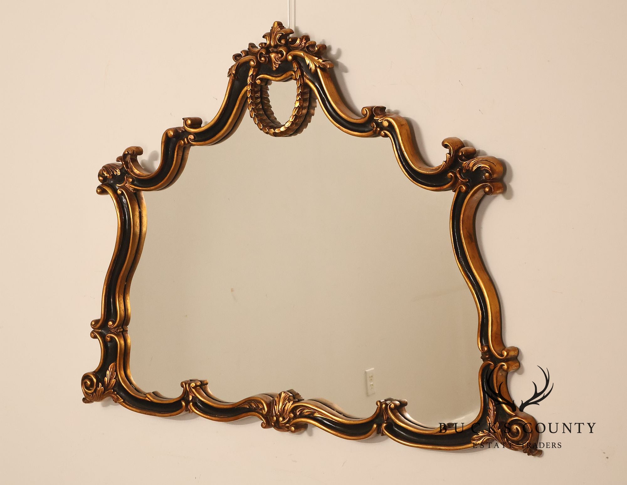 Rococo Style Large Carved Giltwood Wall Mirror