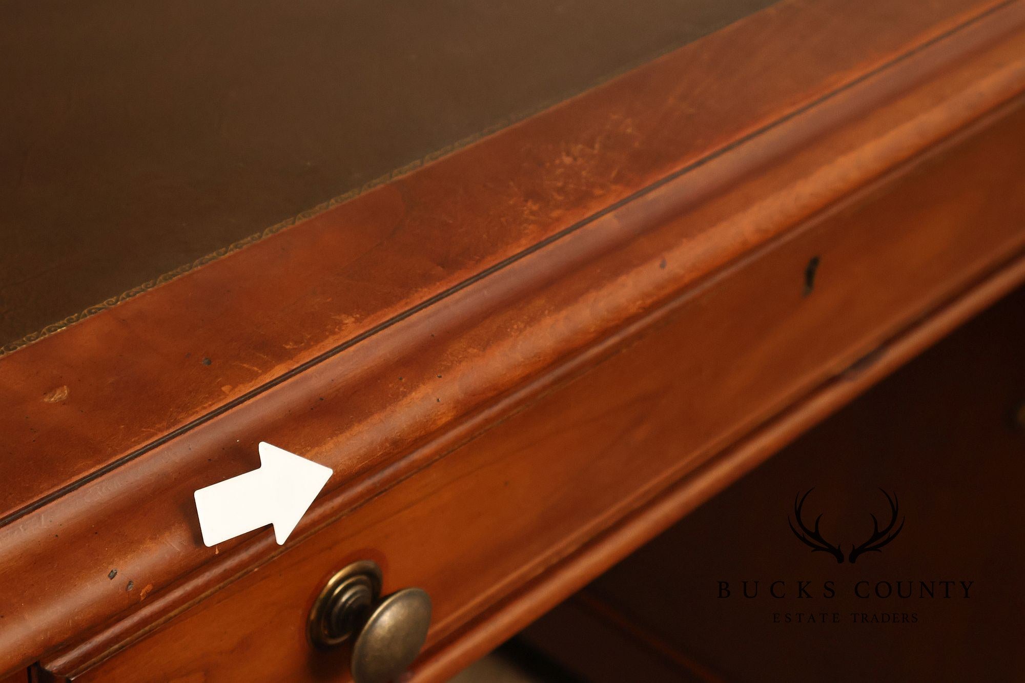 Sligh Leather Top Executive Pedestal Desk