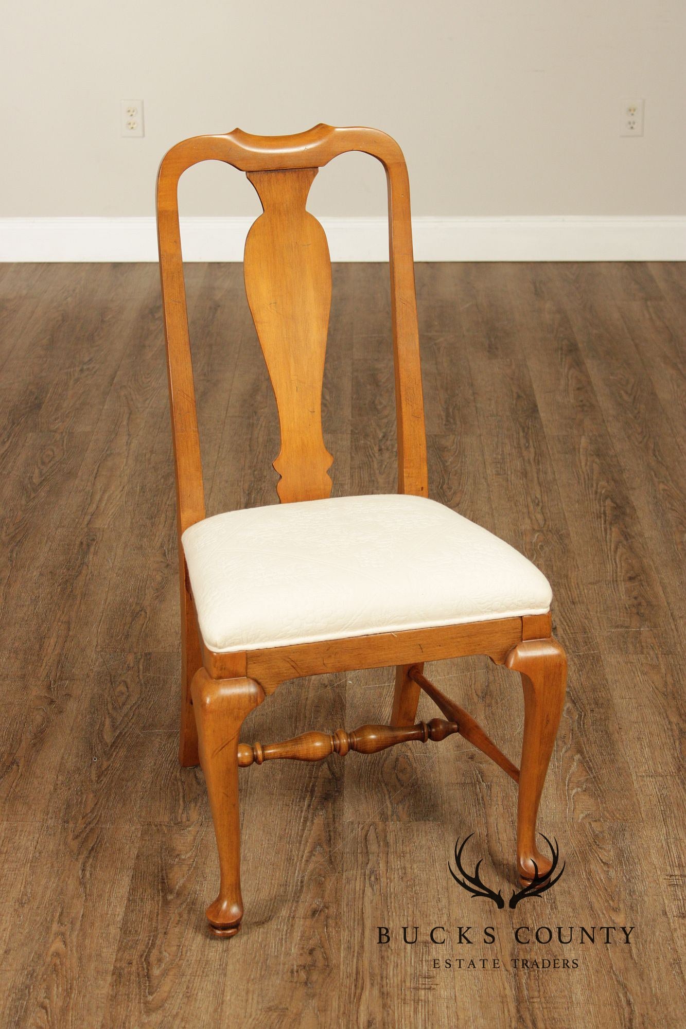 Ethan Allen 1776 Collection Set Of 6 Queen Anne Style Maple Dining Chairs