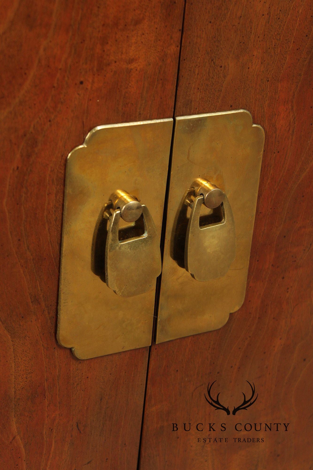 Henredon Asian Style Pair of Walnut Storage Cupboards