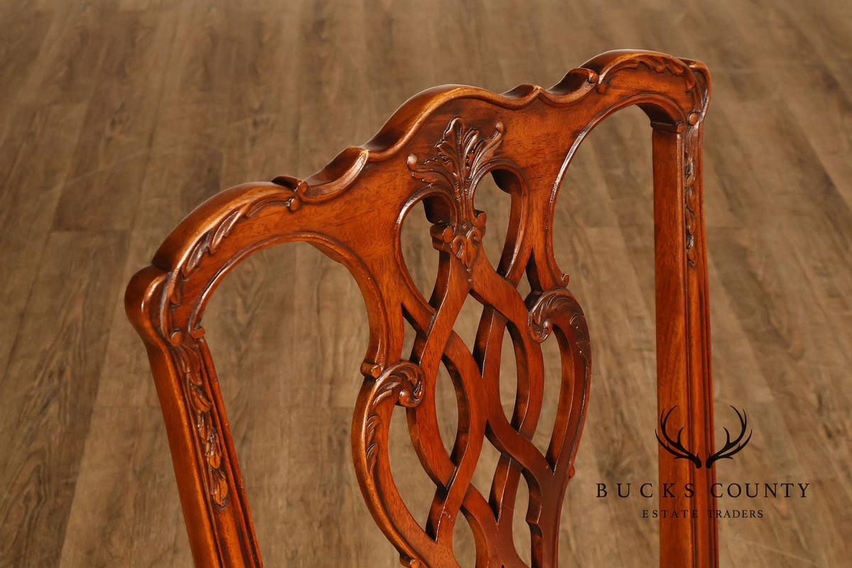 EJ Victor Set Of Six Chippendale Style Mahogany Dining Chairs