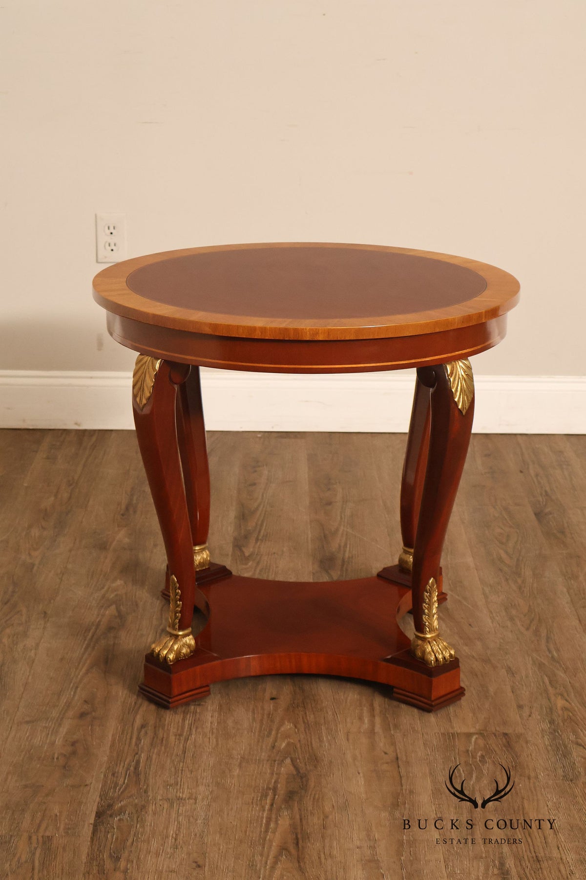 Kindel Empire Style Round Mahogany Occasional Table