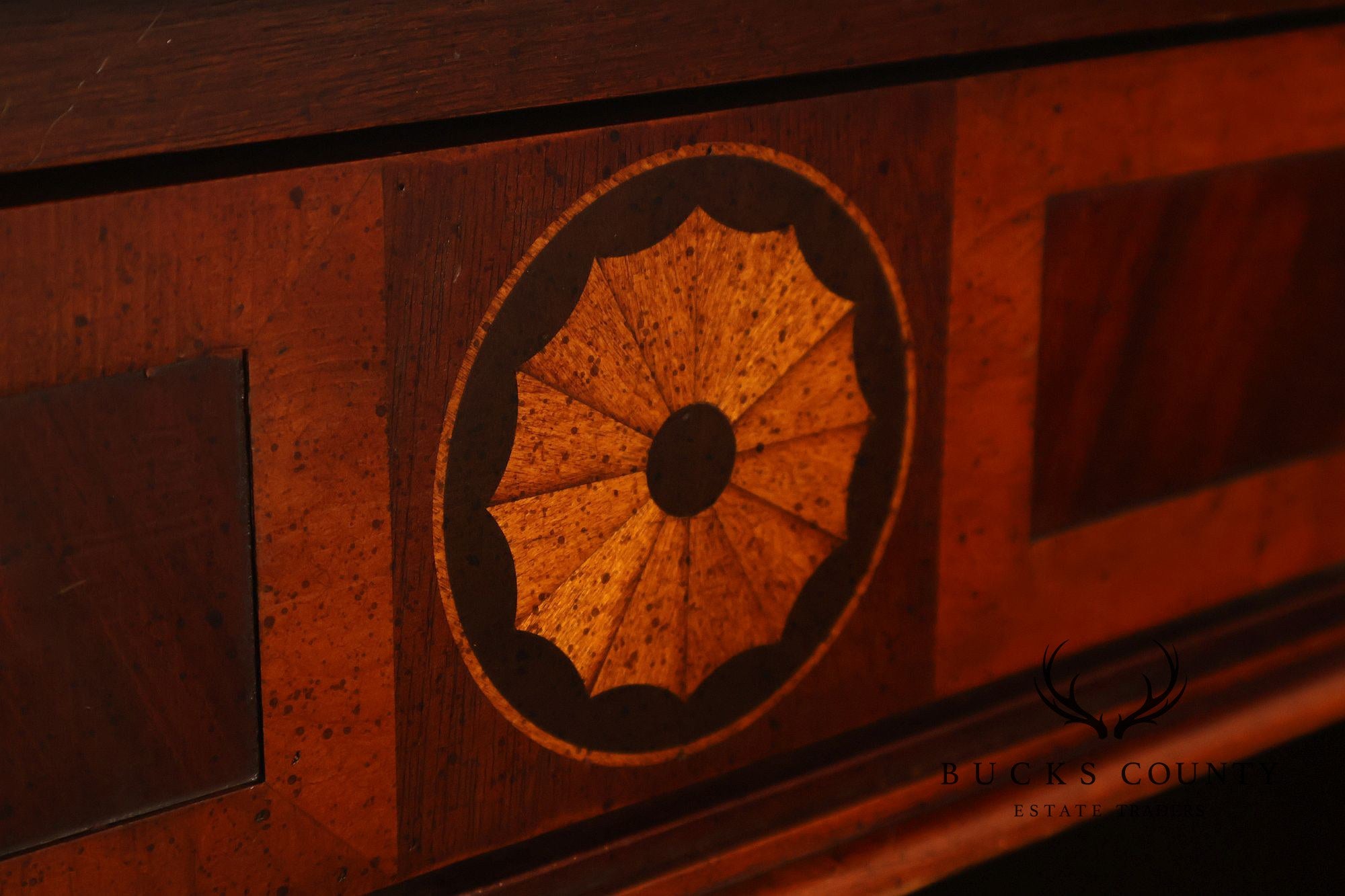 Hekman Federal Style Inlaid Mahogany Executive Desk