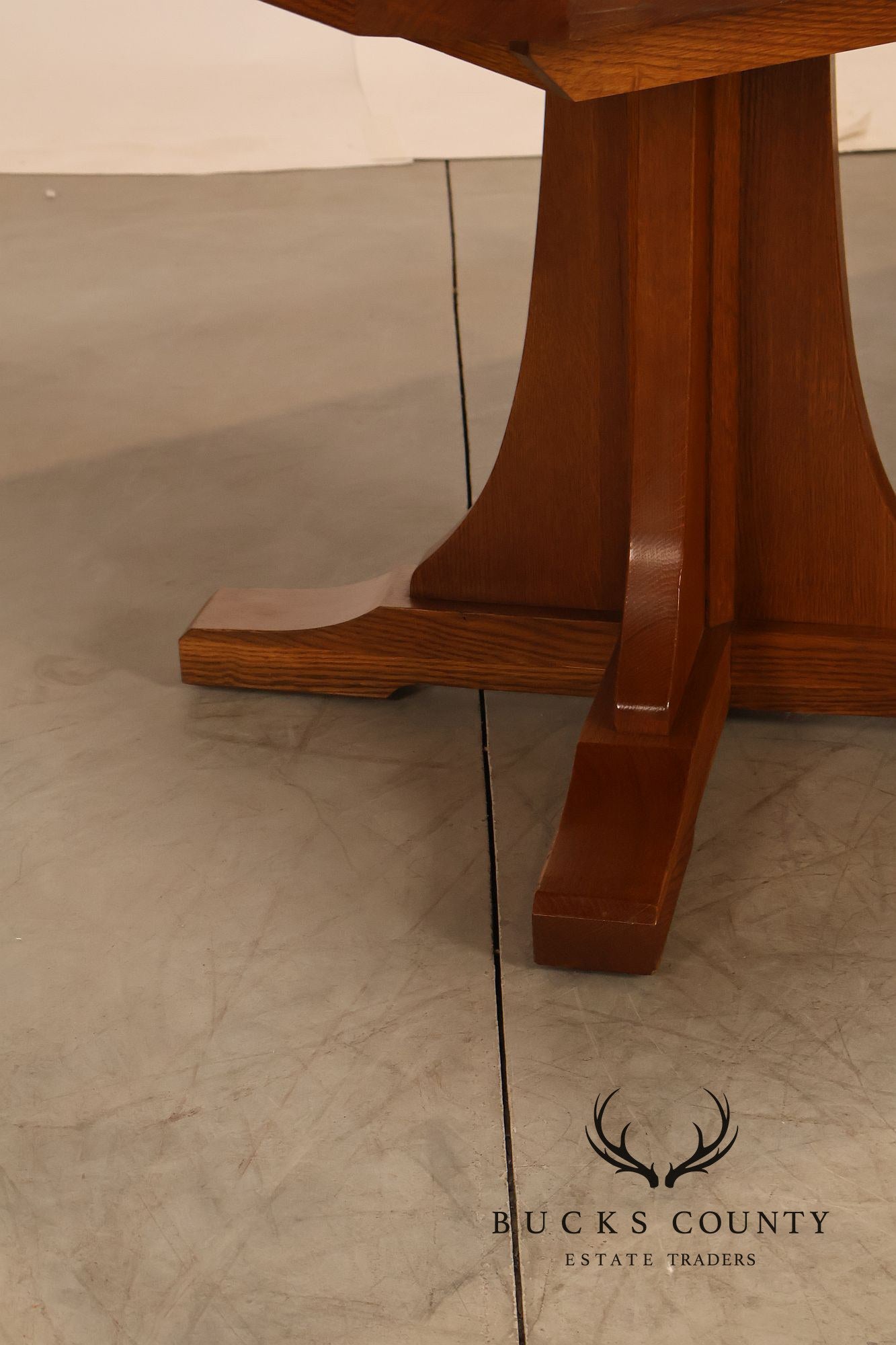 Stickley Mission Collection Oak Double Pedestal Dining Table