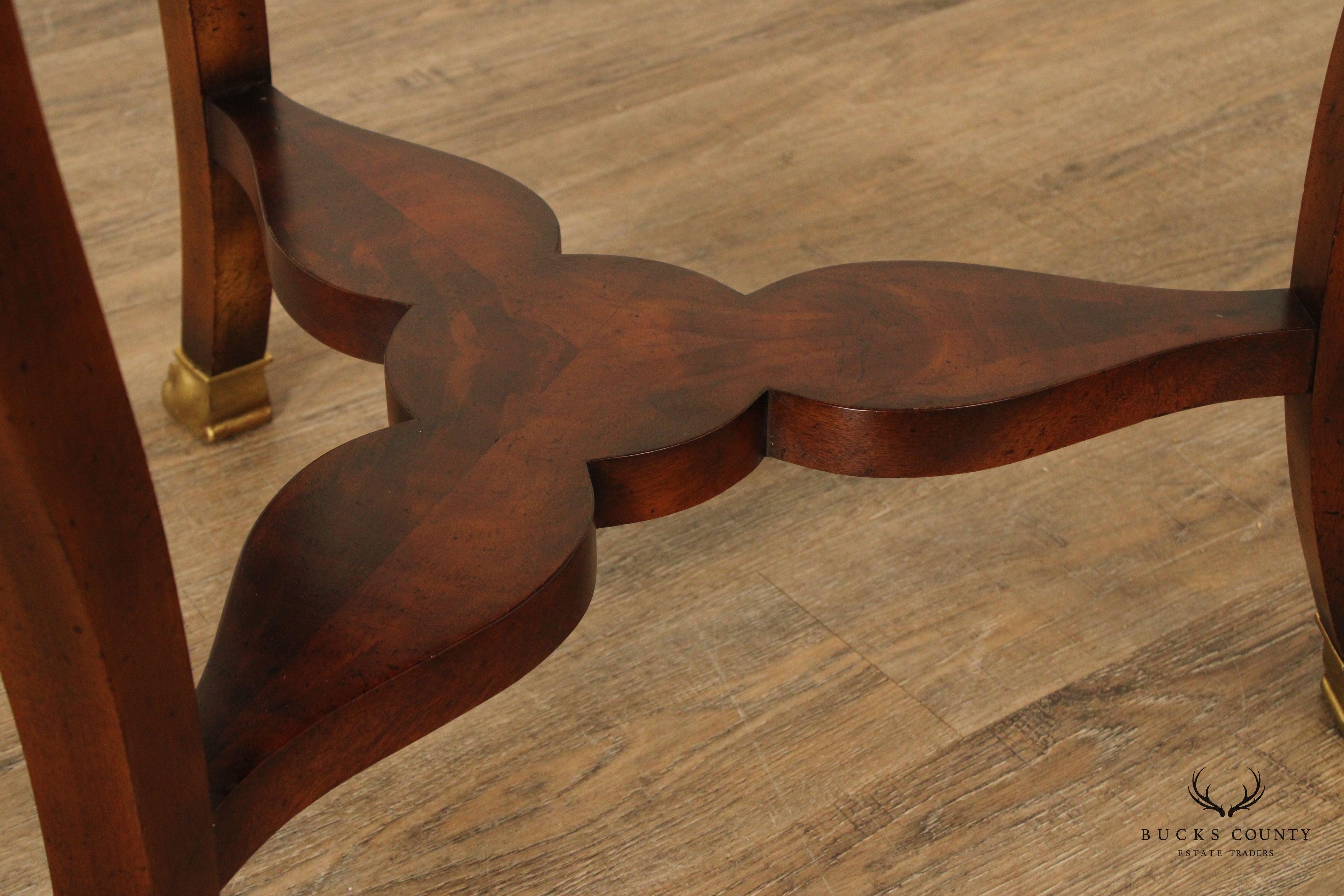 Baker Furniture Empire Style Round Top Mahogany Center Table