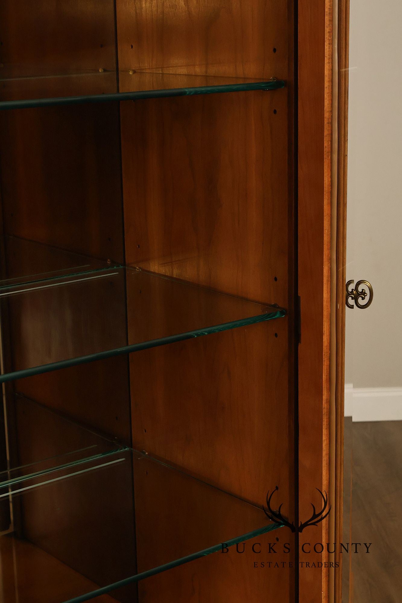Century Furniture French Provincial Style Fruitwood Lighted China Cabinet