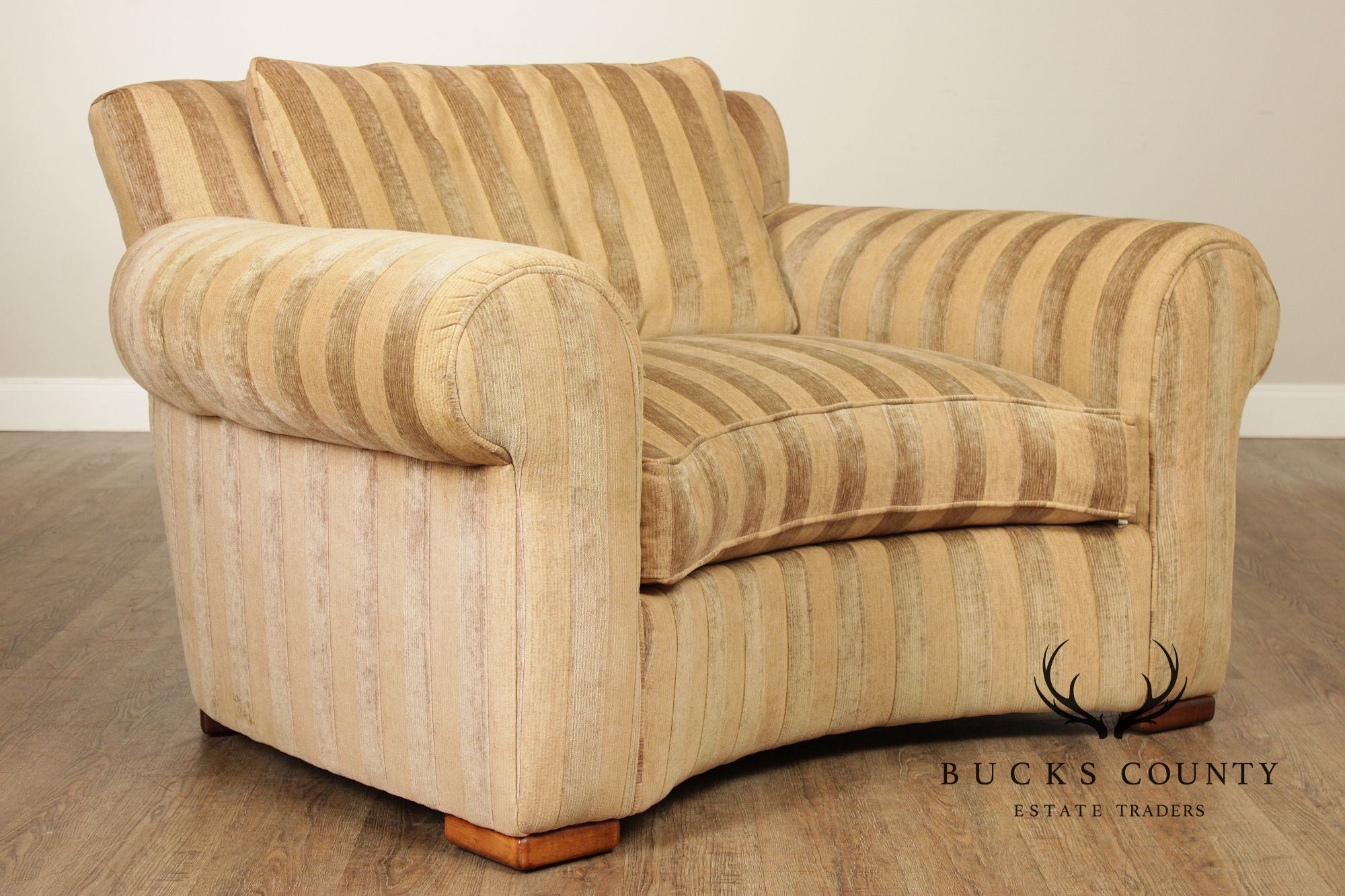 Lee Industries Custom Upholstered Large Striped Armchair