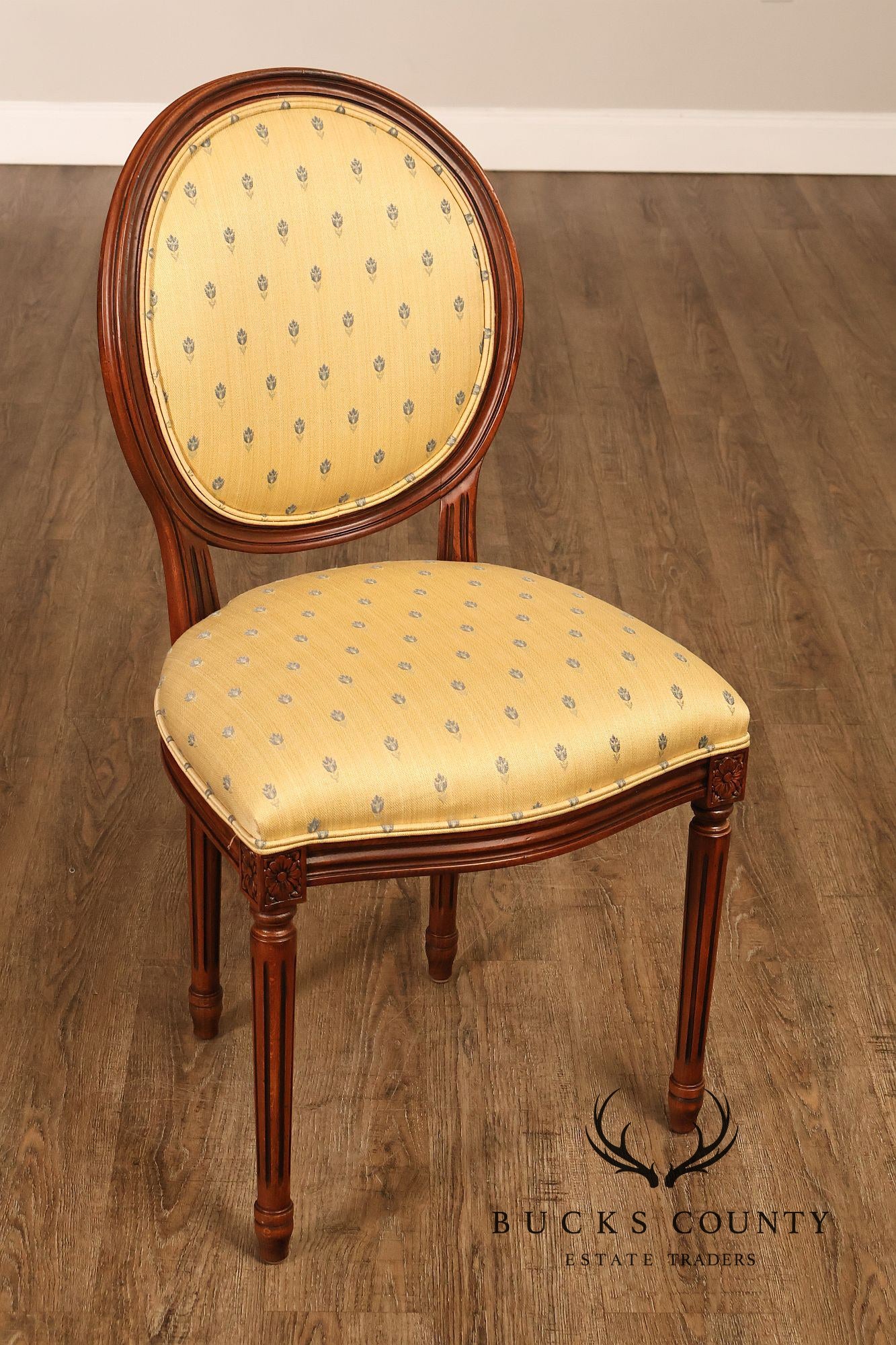 Ethan Allen Louis XVI Style Set Of Four Upholstered Dining Chairs