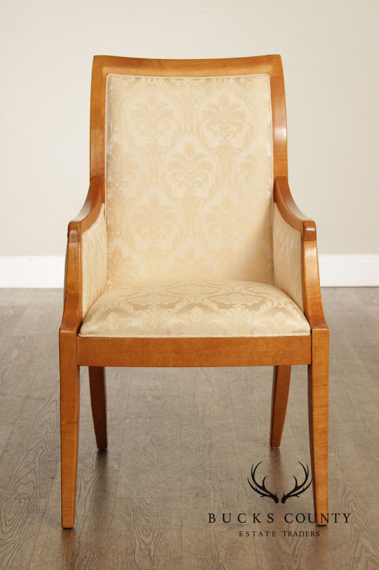 Hickory White Empire Style Set of Eight Maple Dining Chairs