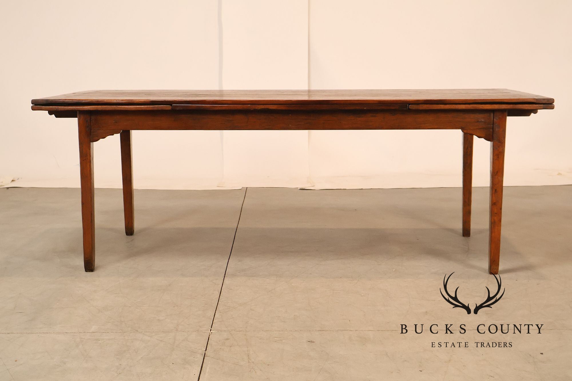 Antique Farmhouse Walnut Draw-Leaf Dining Table