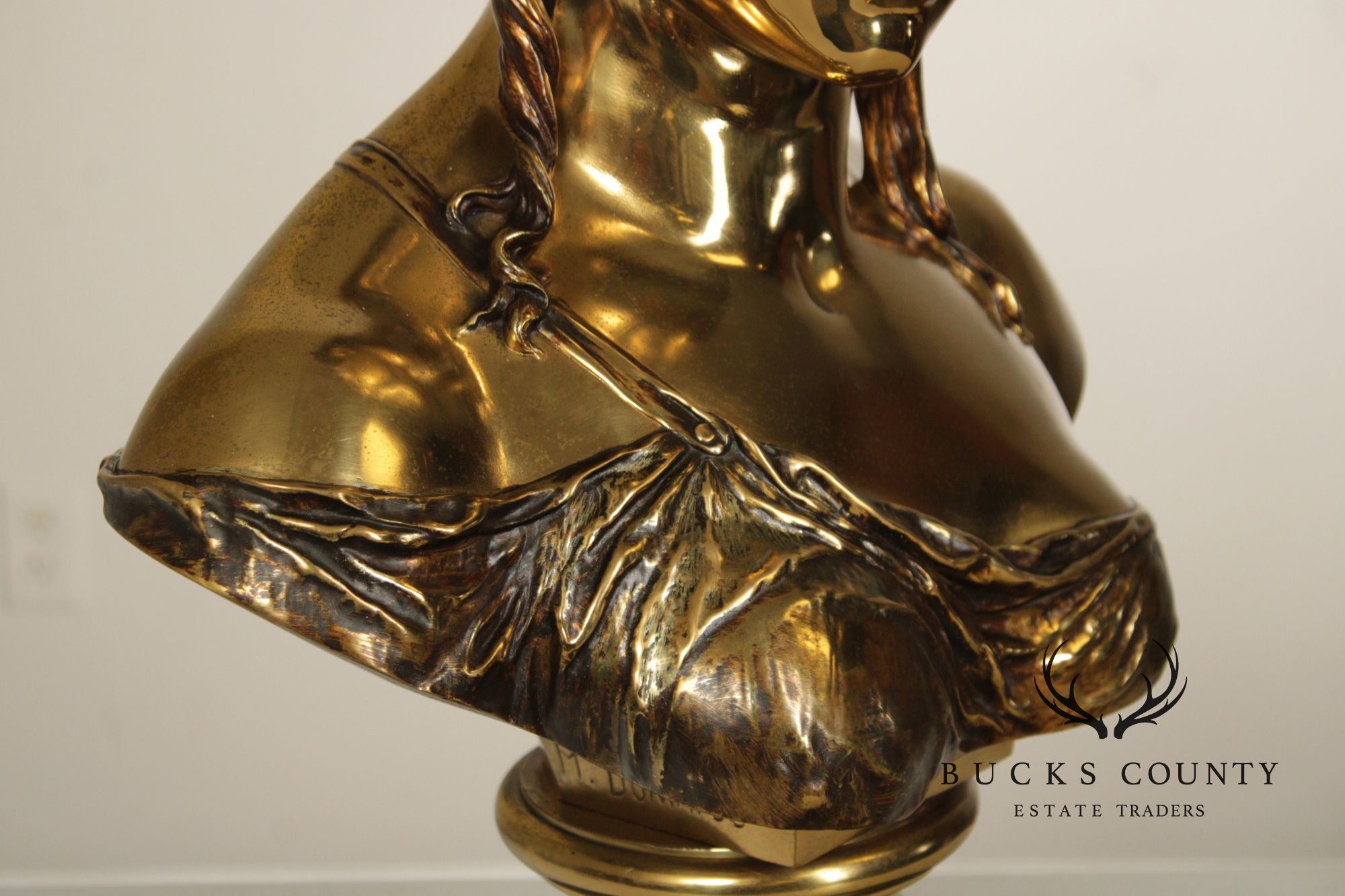 Etienne-Henri Dumaige Gilt Bronze Bust of a Woman