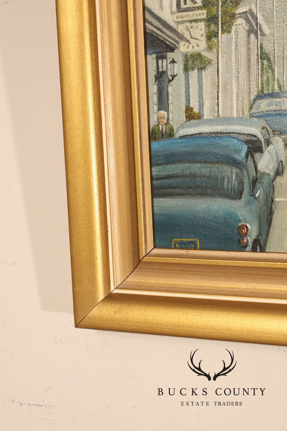 E.M. Law Mid Century Oil Painting, Downtown