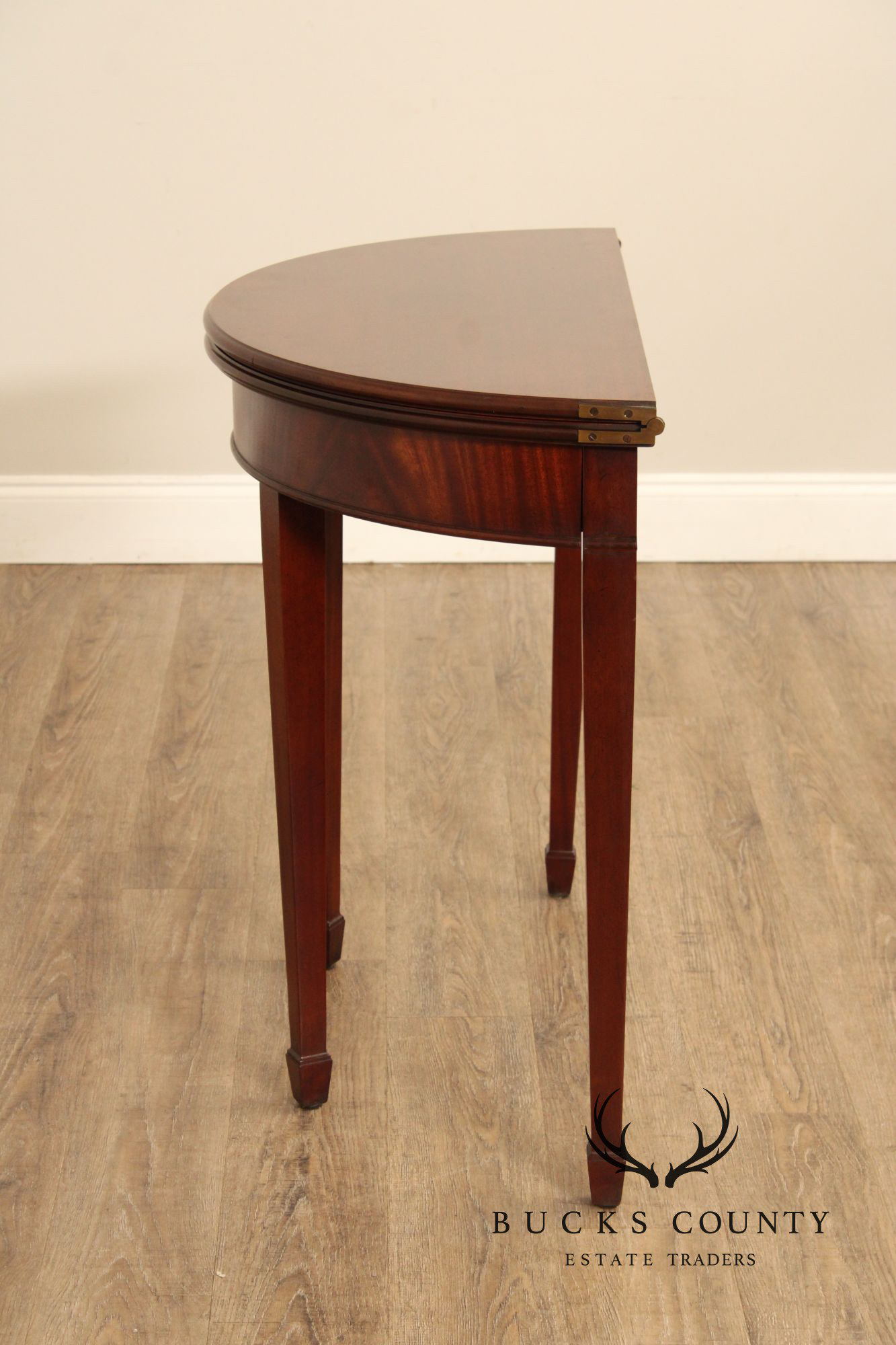 Federal Style Flip-Top Mahogany Demilune Game Table