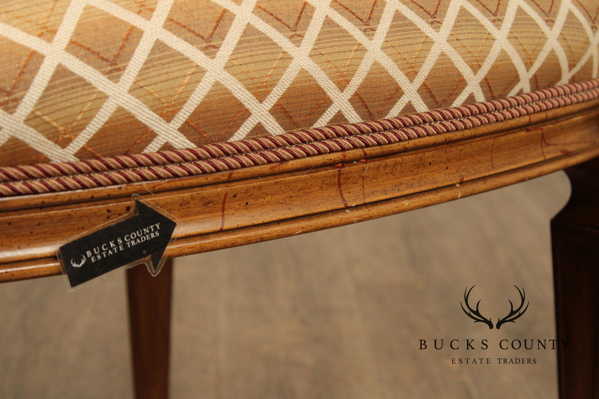 Karges Italian Provincial Vintage Set Of Four Walnut Cane Back Dining Chairs