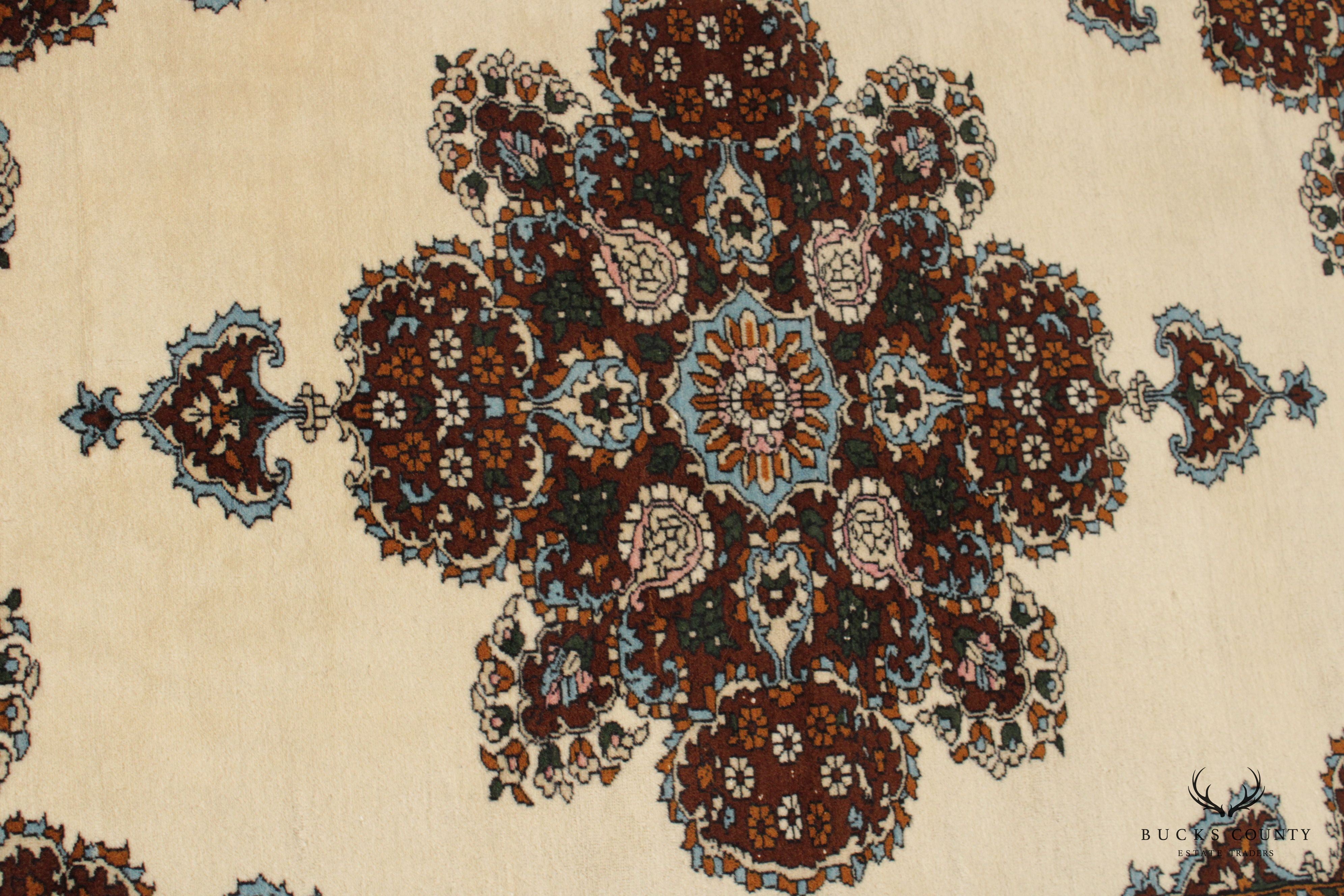 Vintage Hand Woven Persian Wool Medallion Area Rug