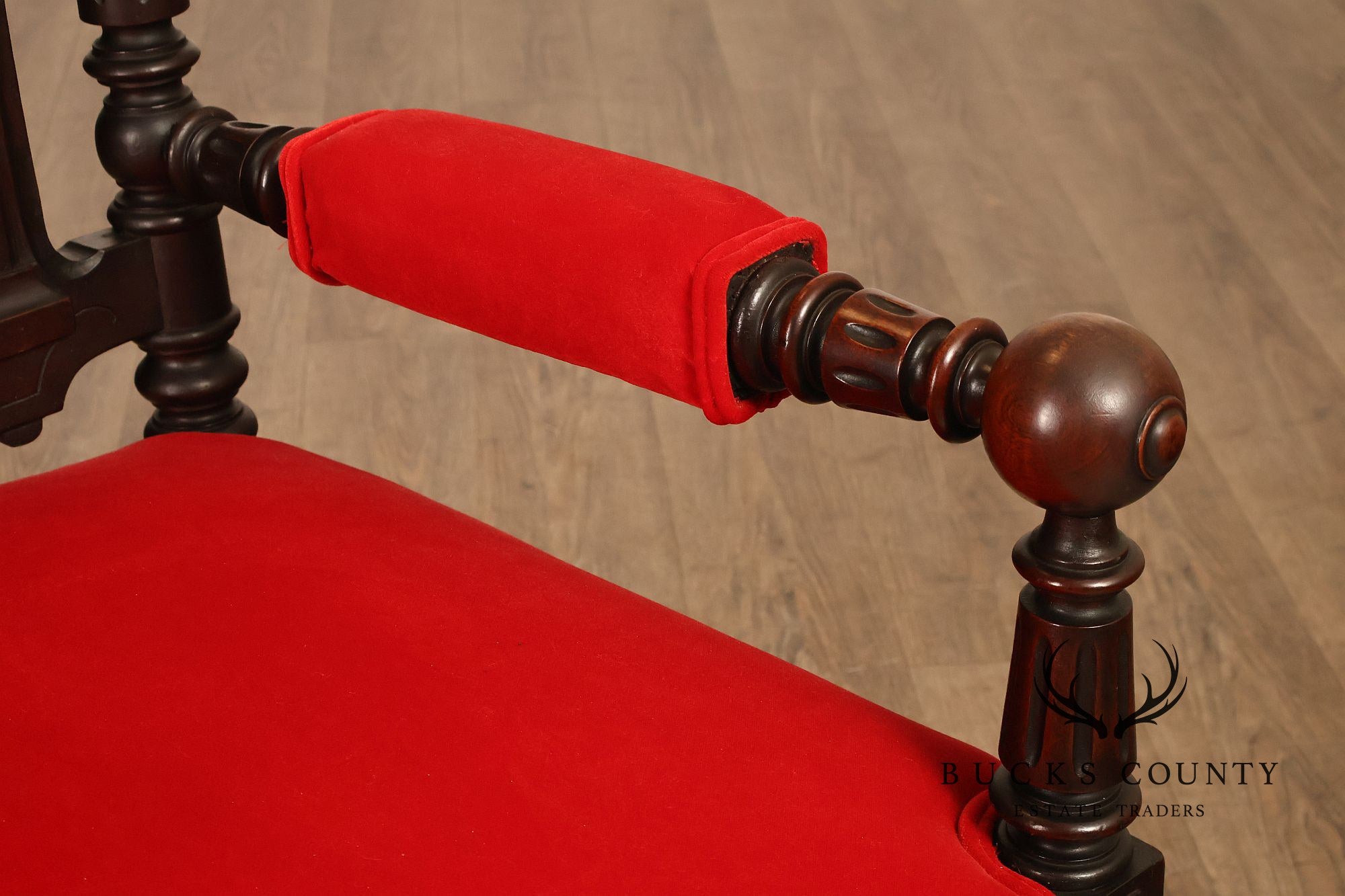 Gothic Revival Walnut Carved Wood Throne Pair Of Armchairs