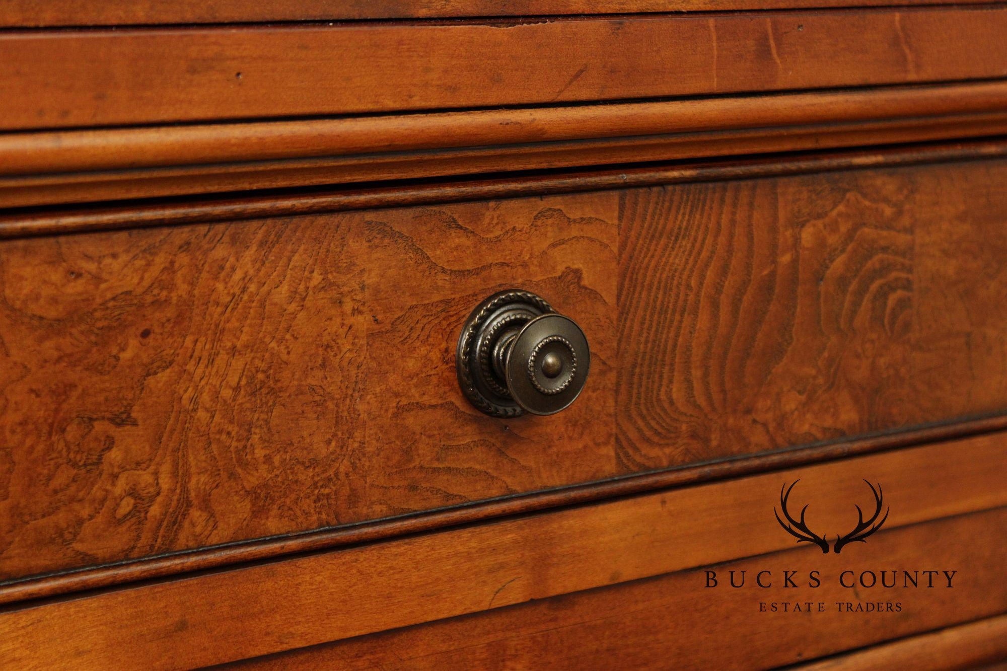 Ethan Allen 'Townhouse' Burlwood Bookcase China Display Cabinet