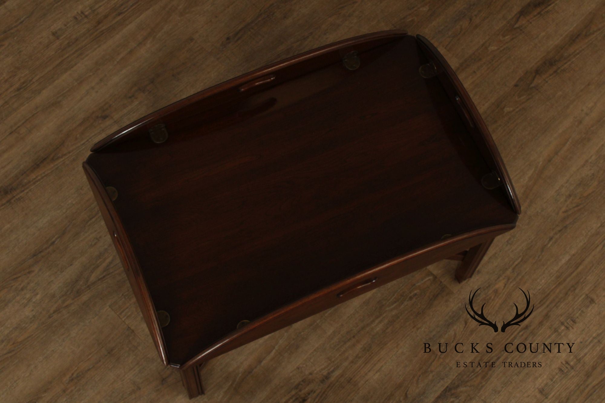 Ethan Allen Georgian Court Collection Chippendale Style Cherry Butler's Tray Coffee Table