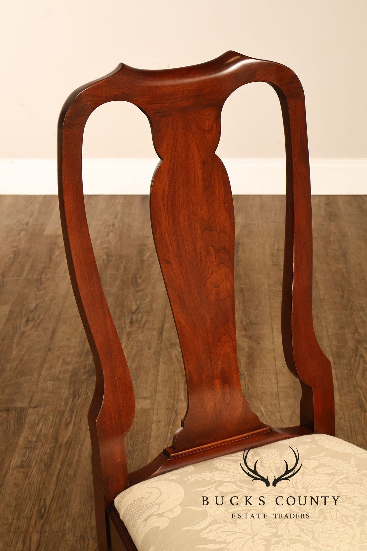 Henkel Harris Queen Anne Set of Six Cherry Dining Chairs