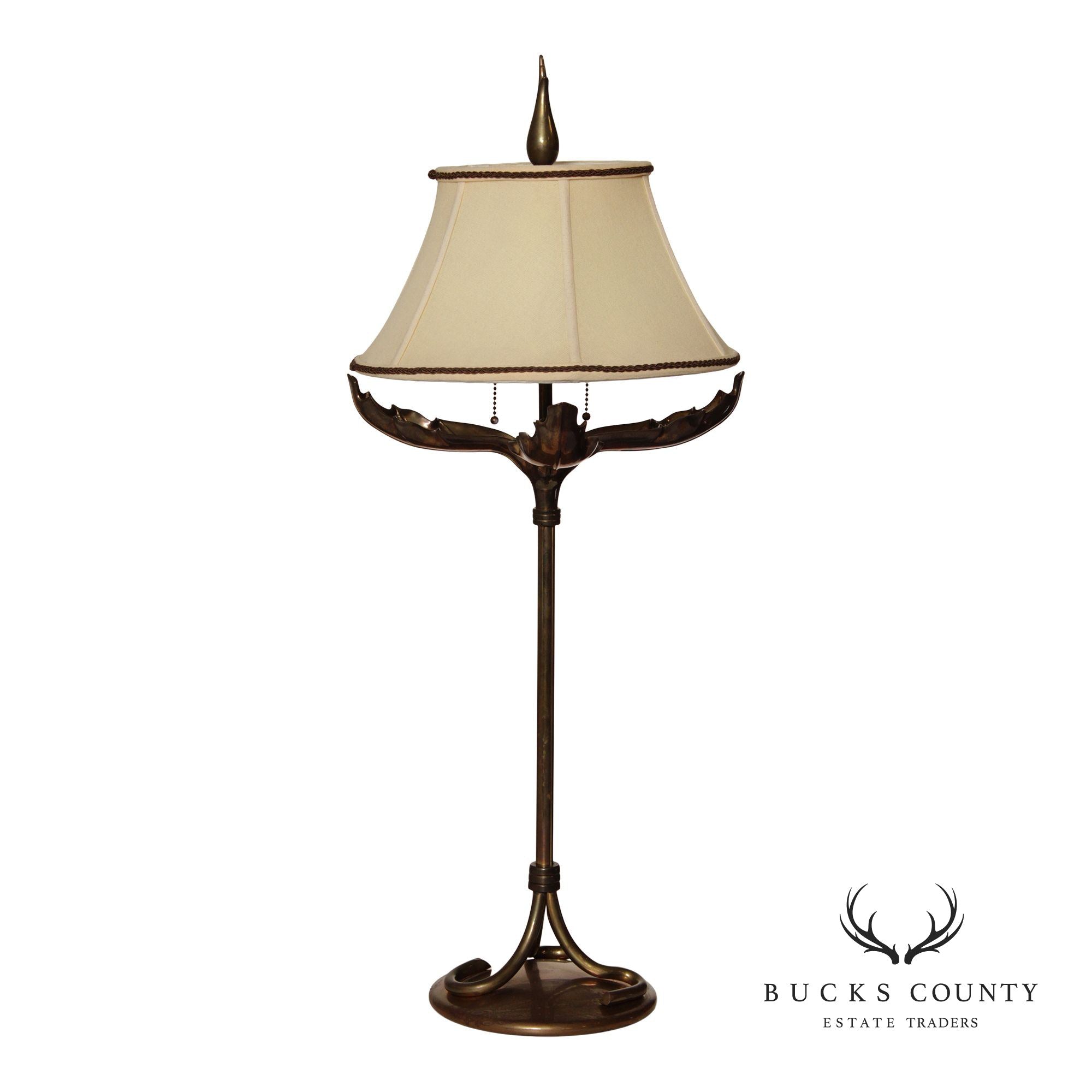 Vintage Chapman Brass Acanthus Leaf Table Lamp