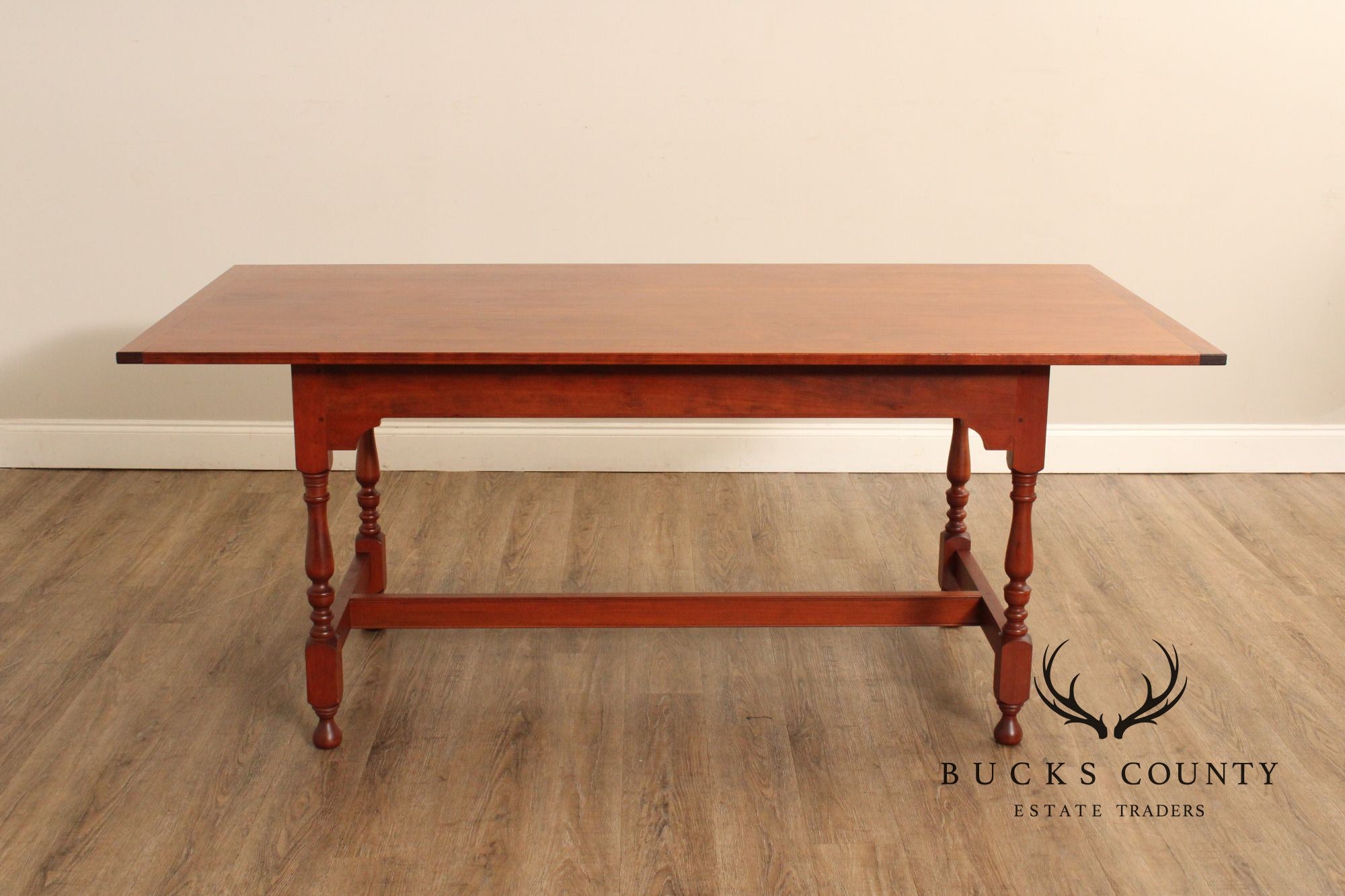 J.L. Treharn Custom Cherry Farmhouse Extendable Dining Table