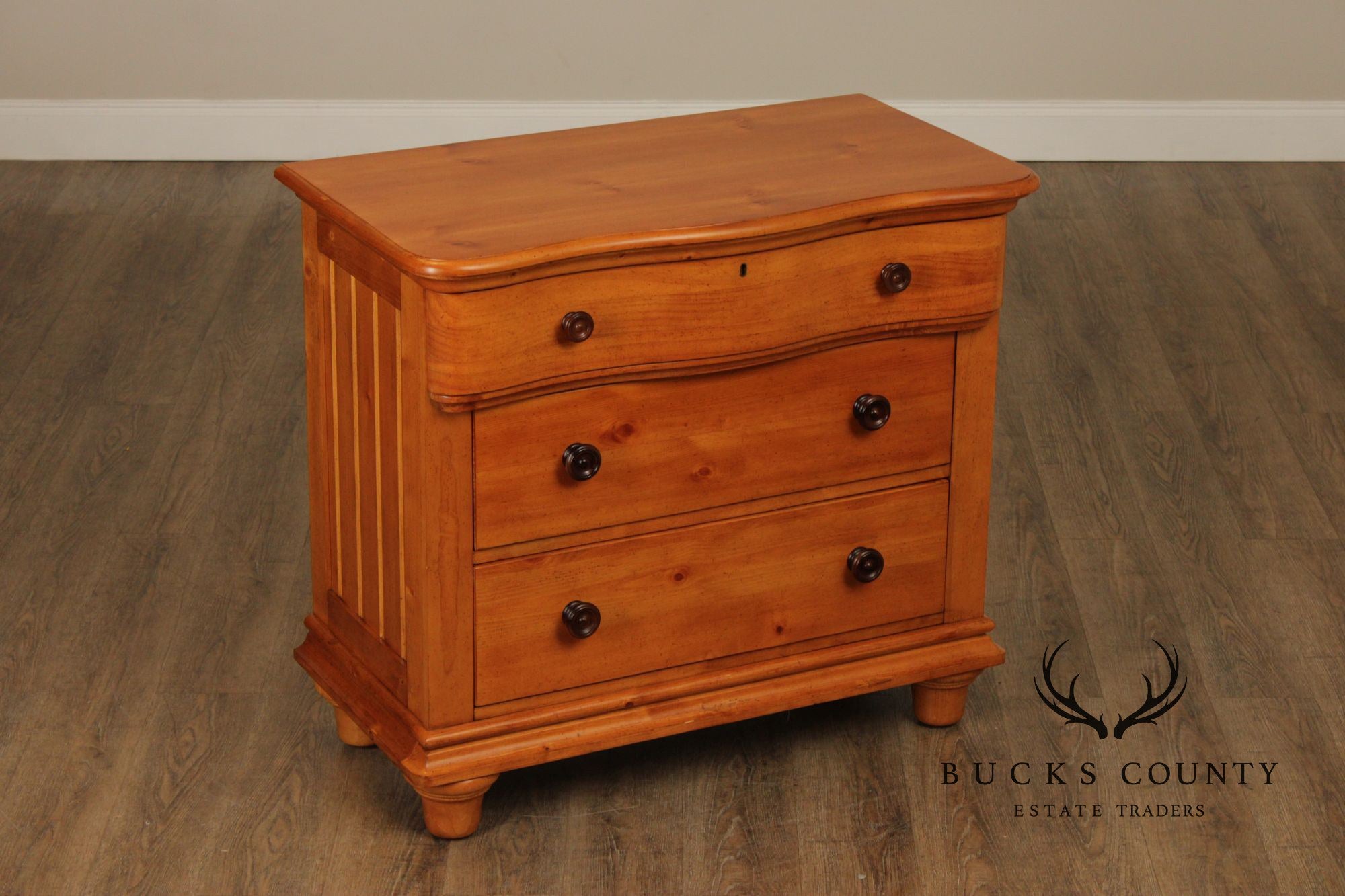 Stanley Furniture Pair of Pine Three-Drawer Nightstands