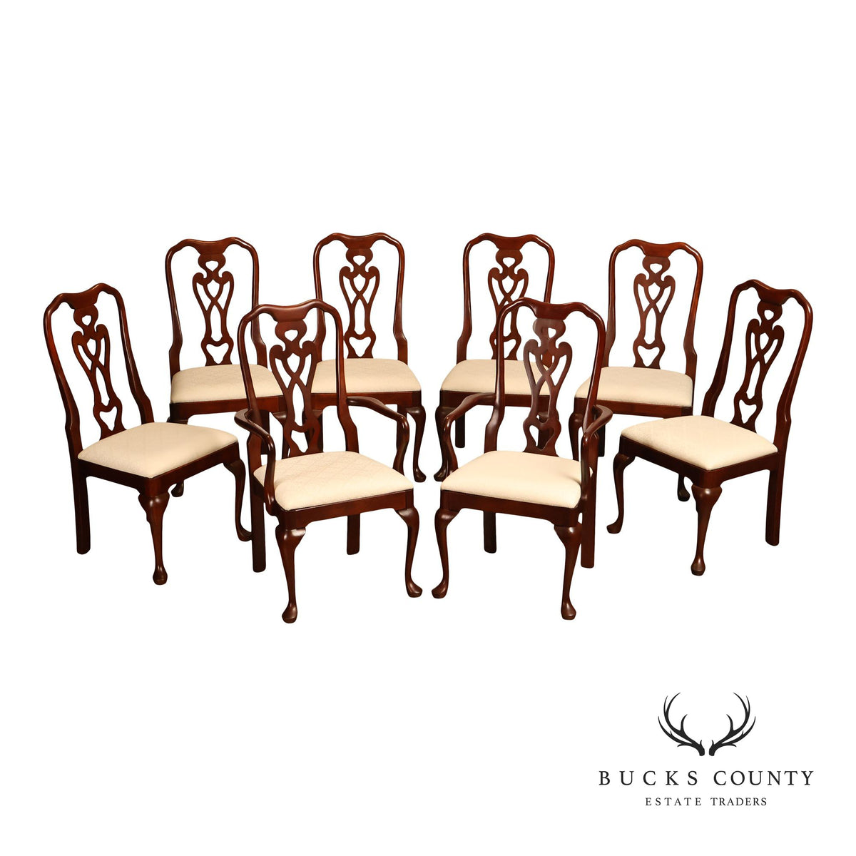 Pennsylvania House Set Of Eight Cherry Queen Anne Dining Chairs