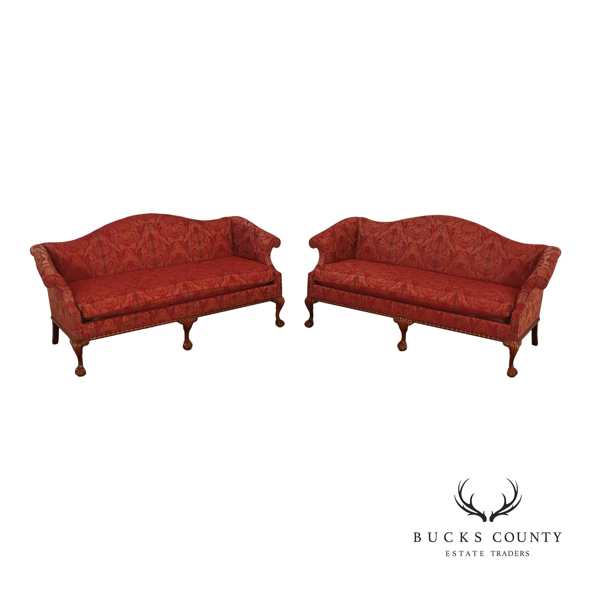 Hickory Chair 'Historical James River Plantations' Pair of Mahogany Sofas