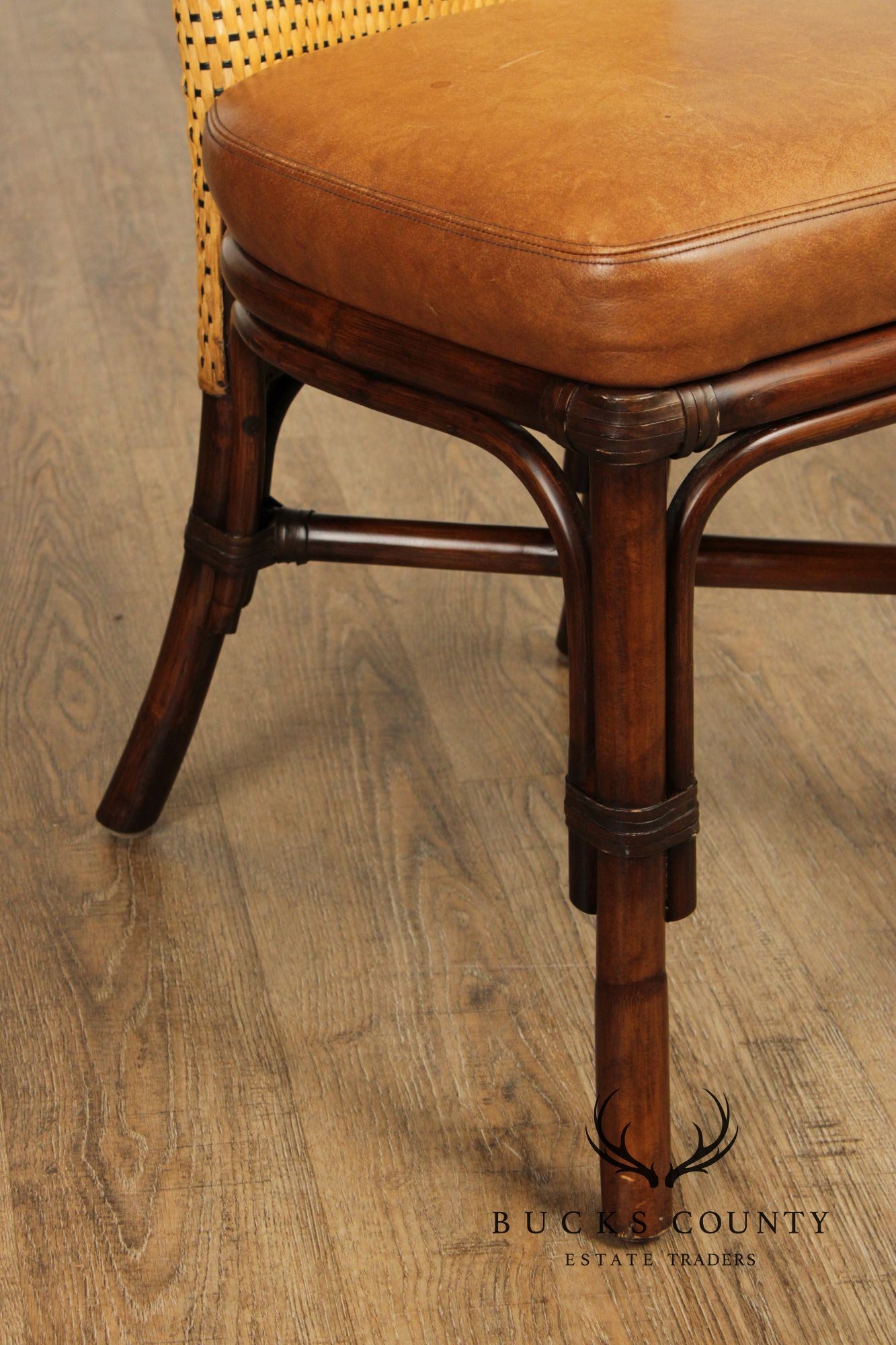 Palecek British Colonial Style Bamboo and Rattan Side Chair