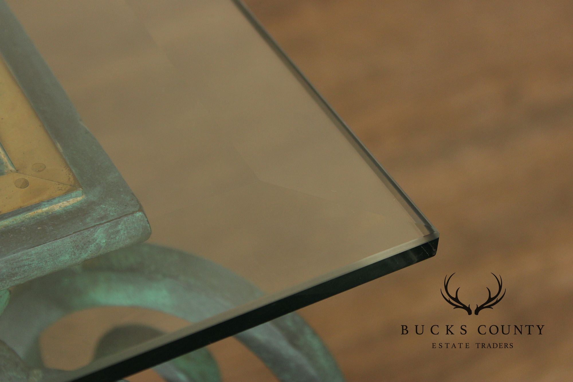 Baroque Style Glass Top Wrought Iron Coffee Table