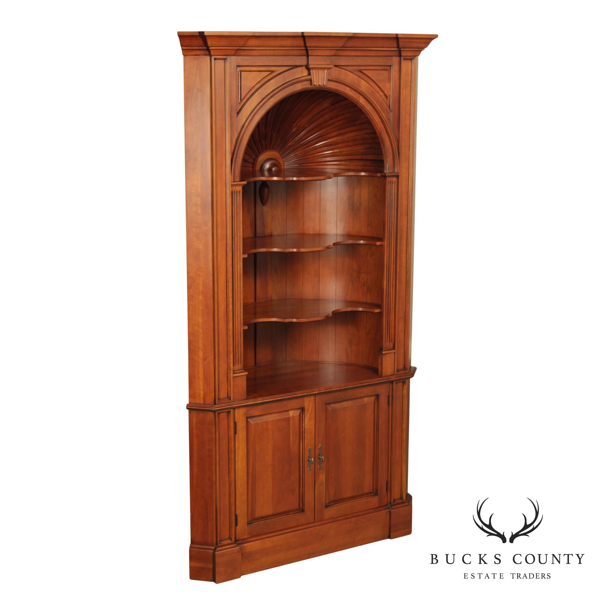 Harden Chippendale Style Cherry Corner Bookcase
