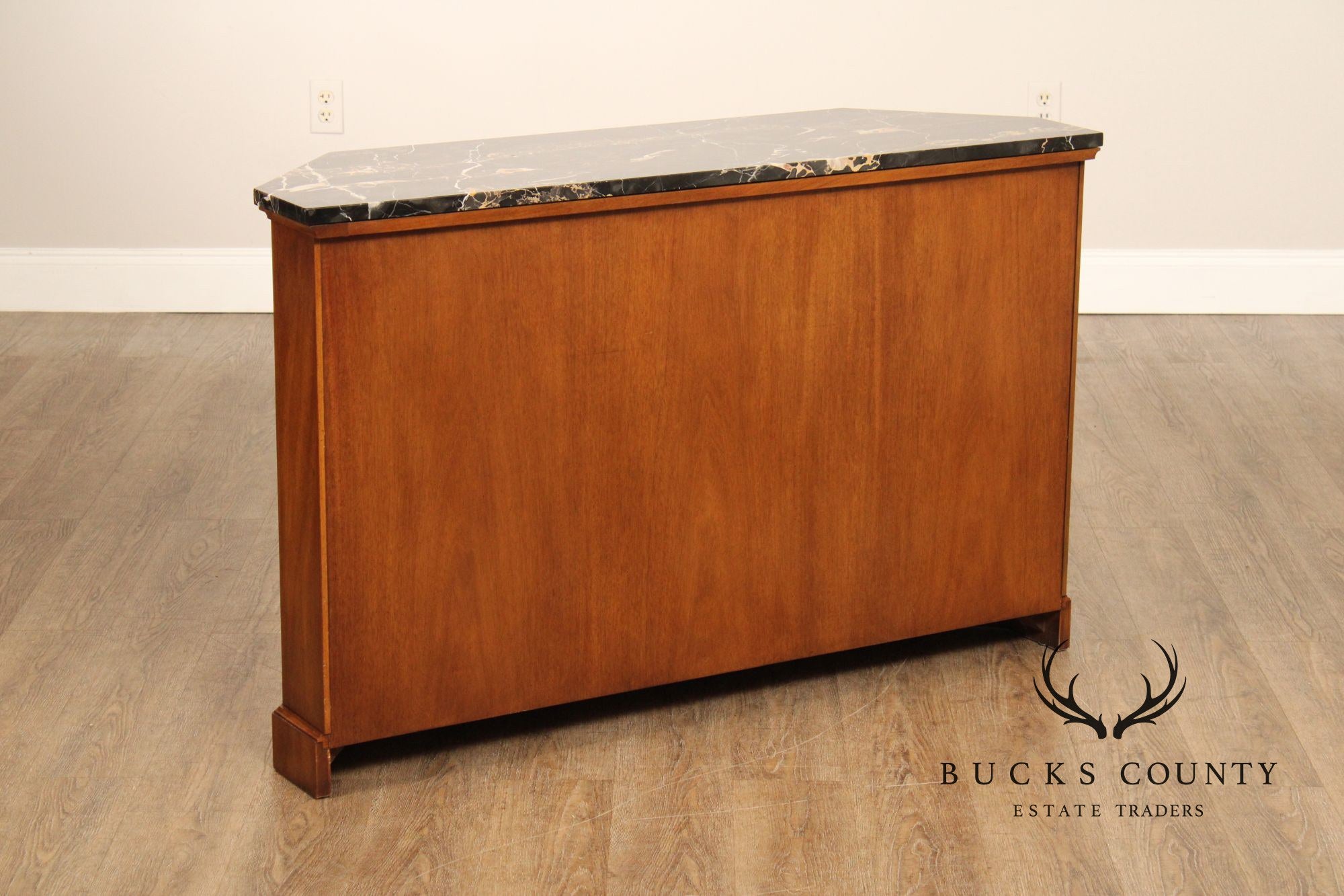 Heritage Vintage Mahogany Empire Style Marble Top Console