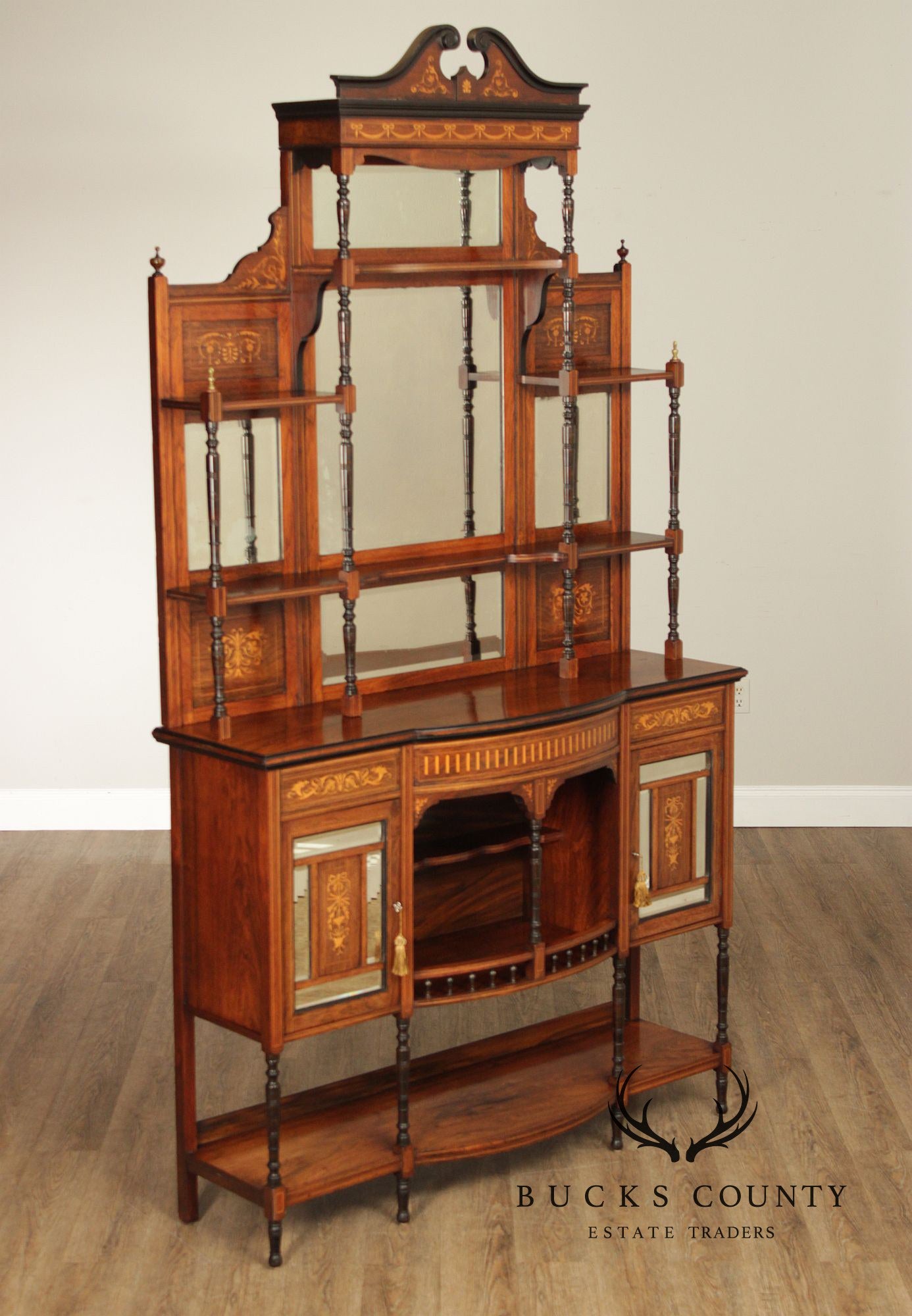Antique Edwardian Inlaid Rosewood Sideboard