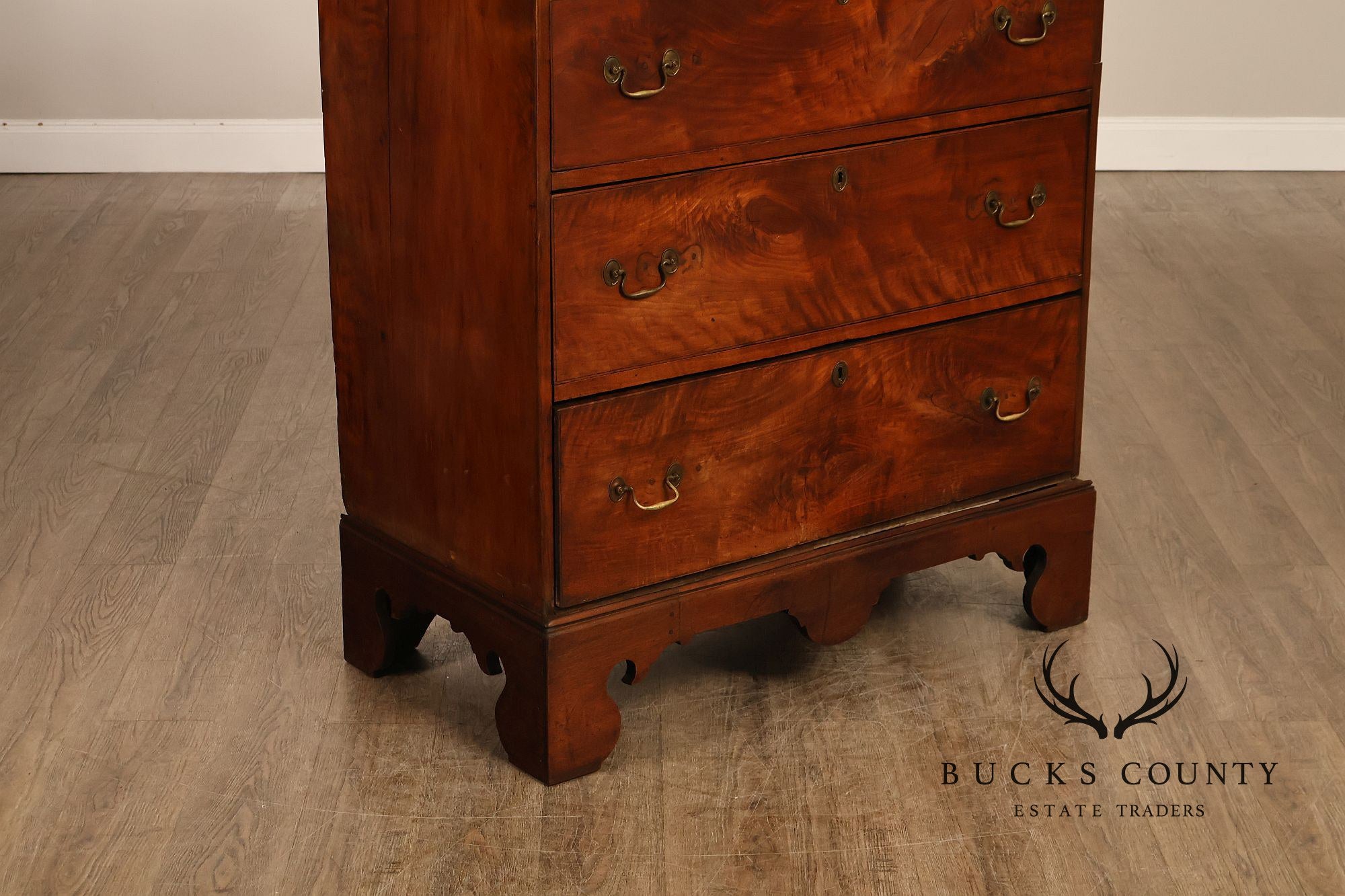 Antique 18th Century American Walnut Tall Chest Of Drawers