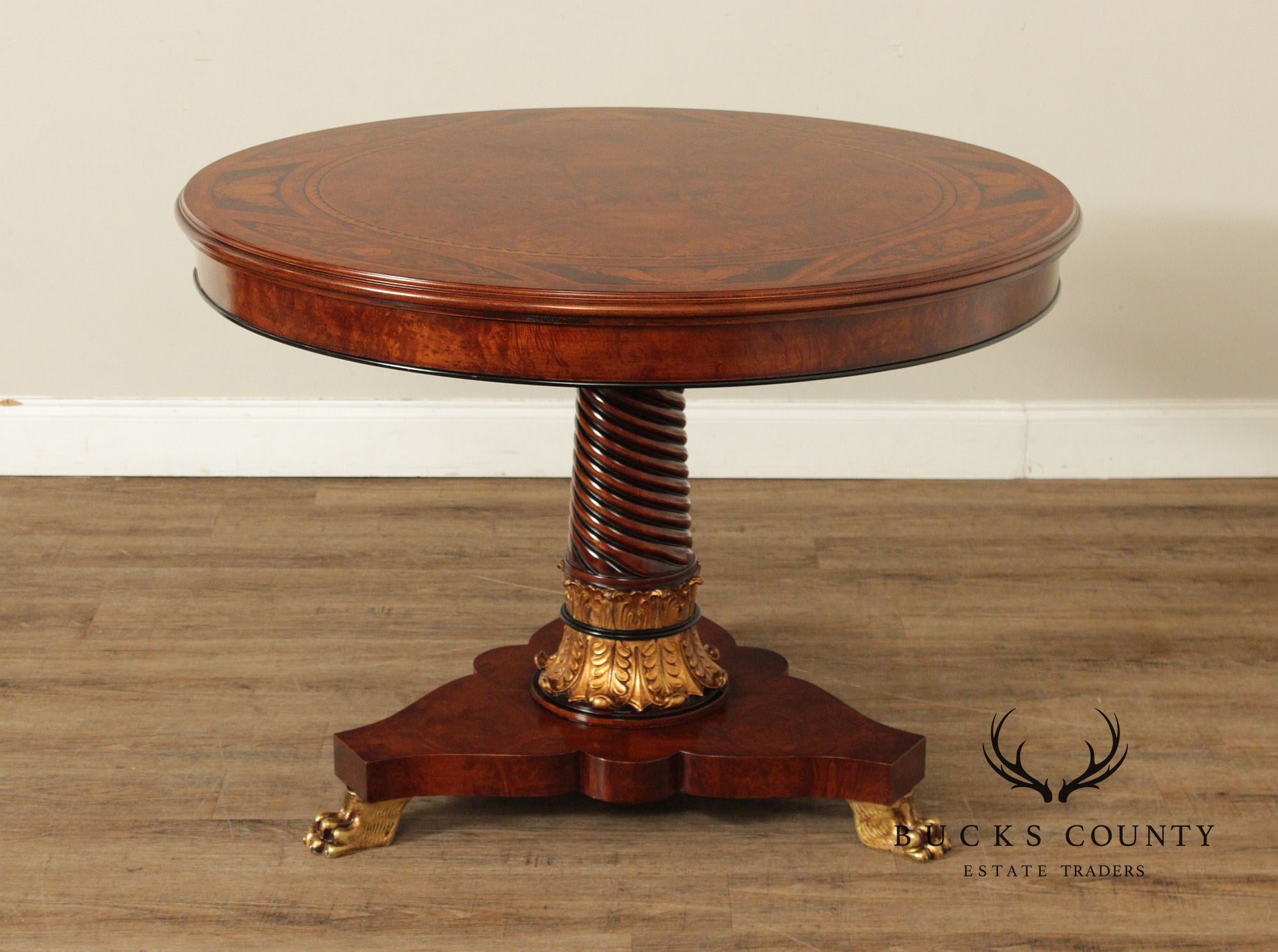 Rho Mobili D’Epoca Italian Empire Style Inlaid Mahogany Center Table