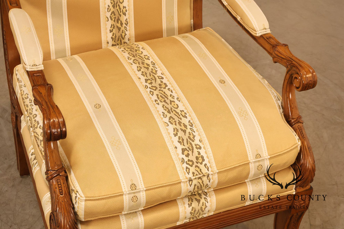 Sherrill Furniture Regency Style Pair of Bergere Armchairs