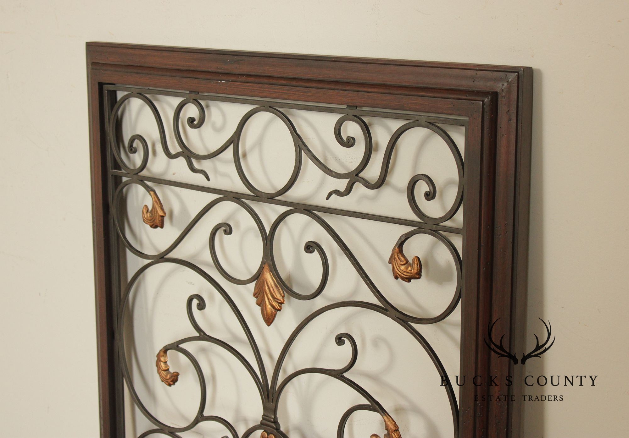 Spanish Baroque Style Partial Gilt Wrought Iron Wall Decor