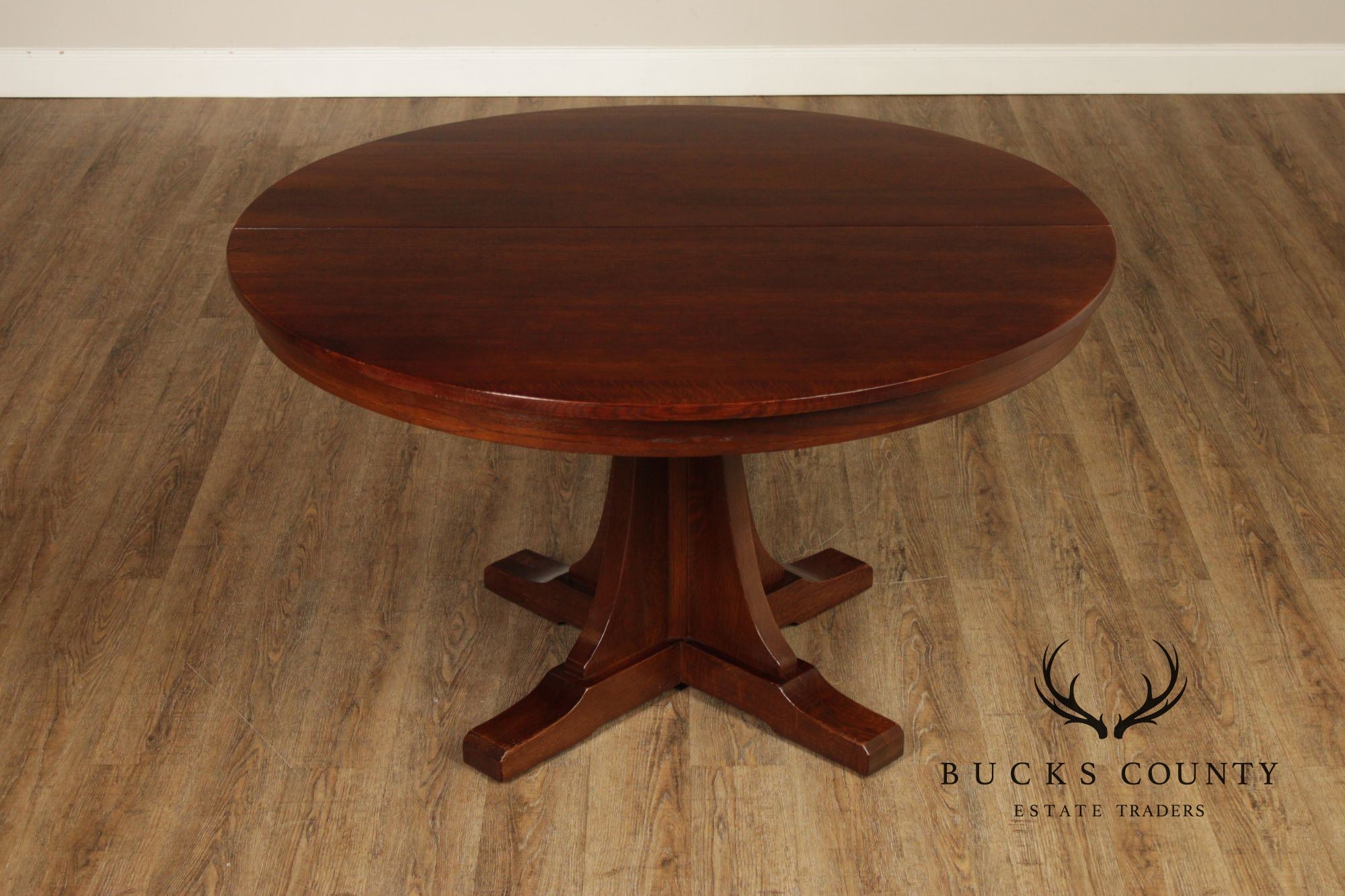 Stickley Mission Style Oak Pedestal Dining Table
