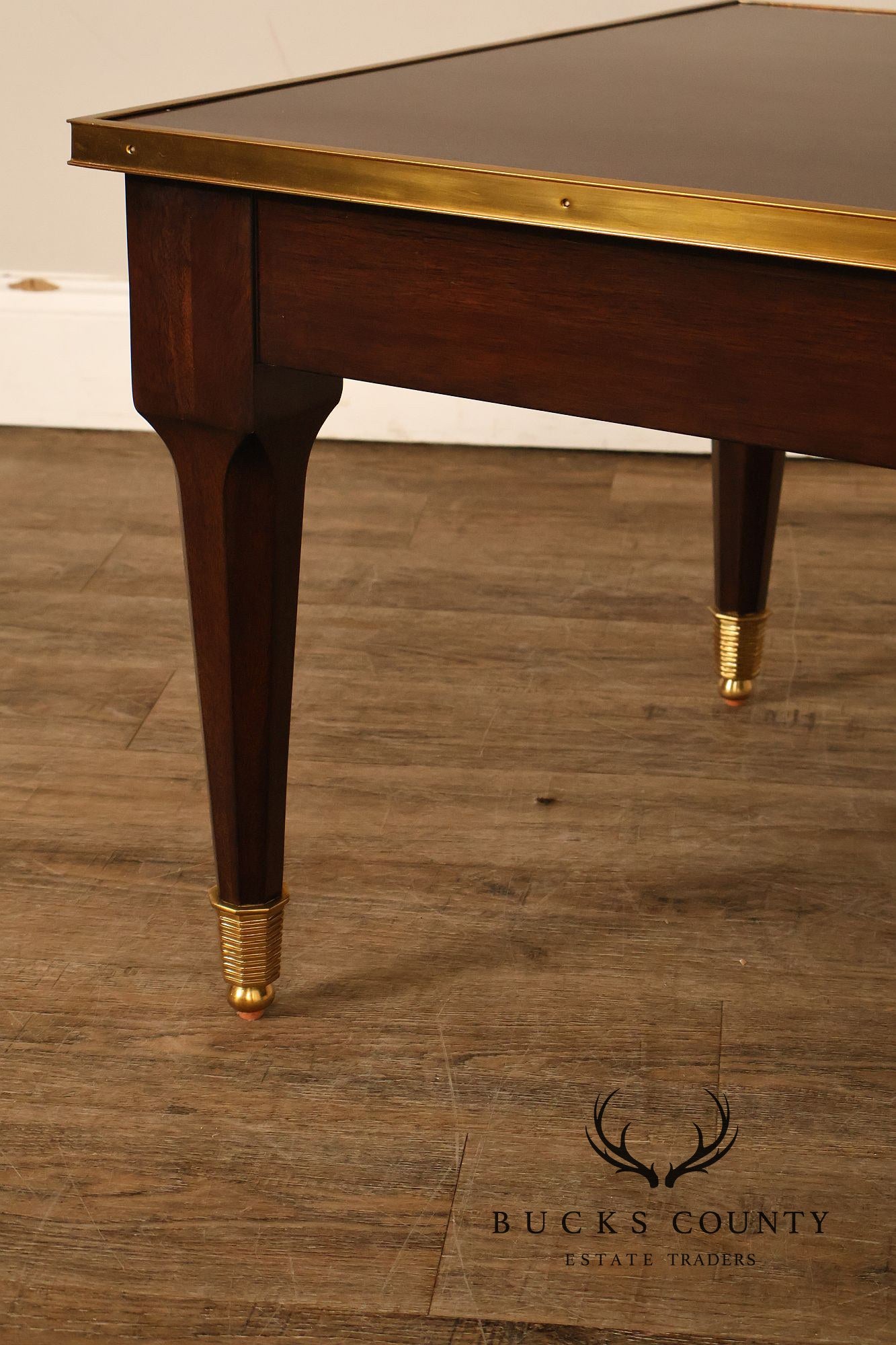 THEODORE ALEXANDER MAHOGANY BARON COCKTAIL TABLE