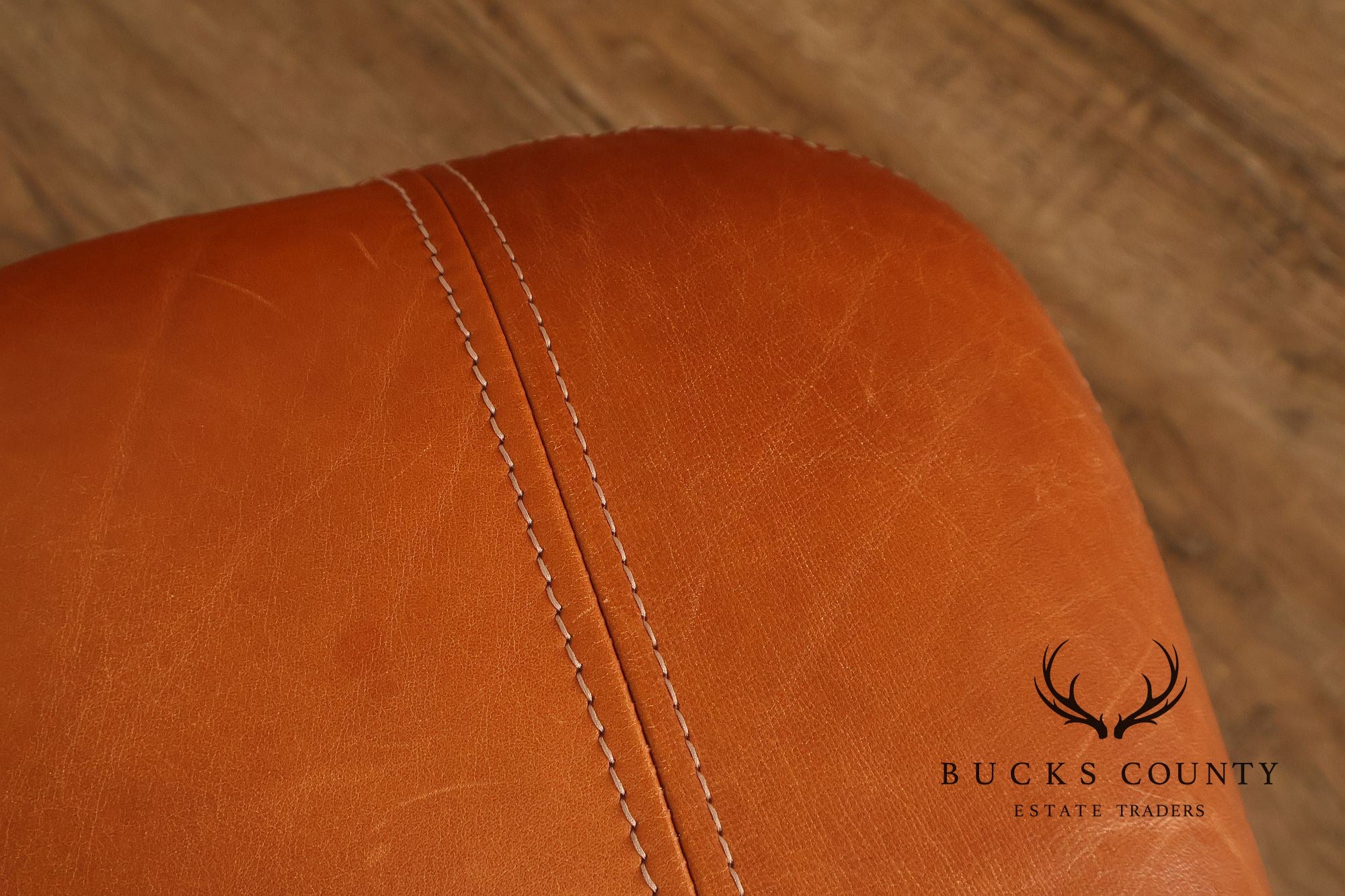 Thams Kvalitet Danish Modern Teak and Leather Ottoman