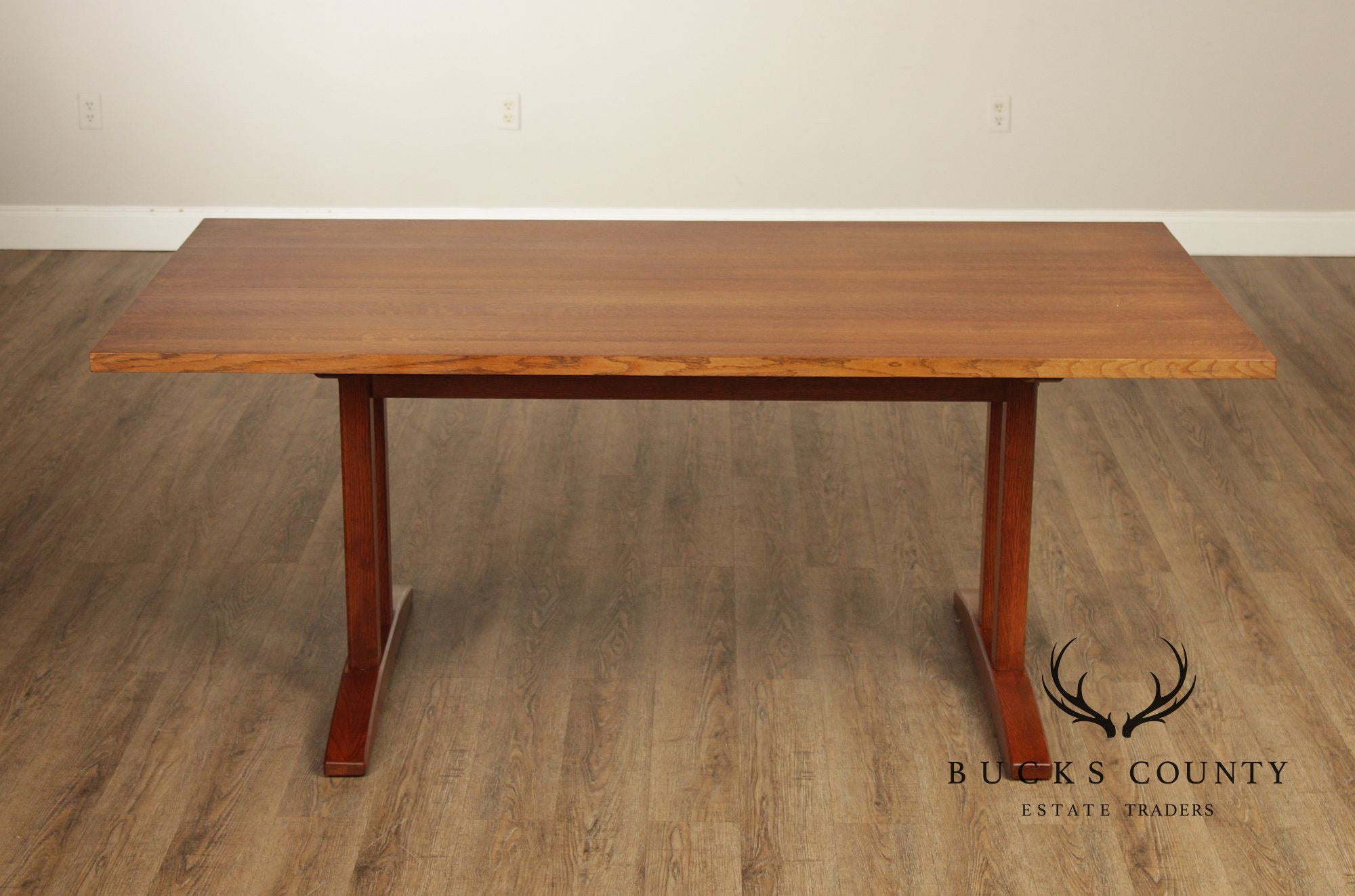 Stickley Mission Collection Oak Trestle Dining Table