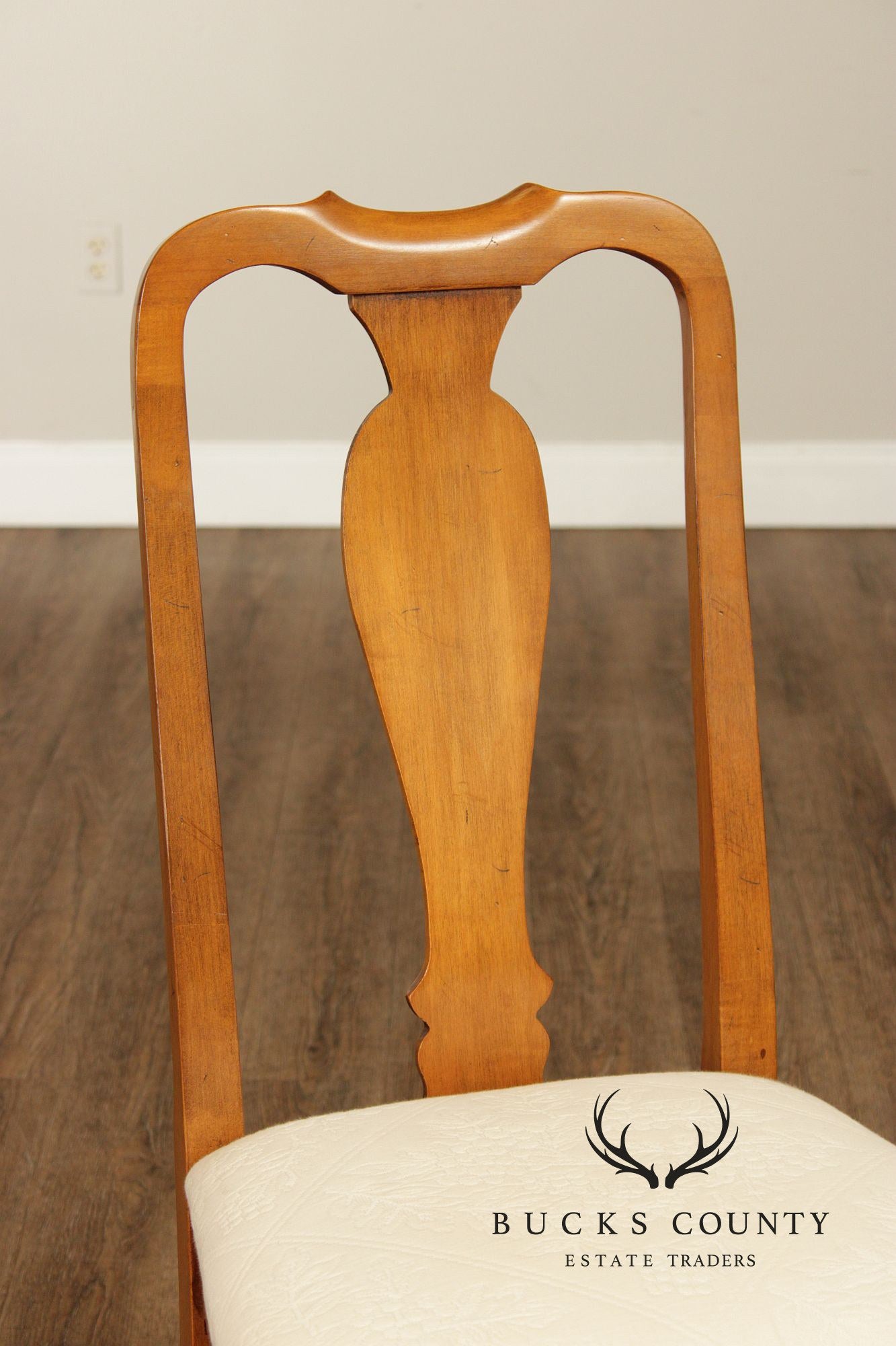 Ethan Allen 1776 Collection Set Of 6 Queen Anne Style Maple Dining Chairs