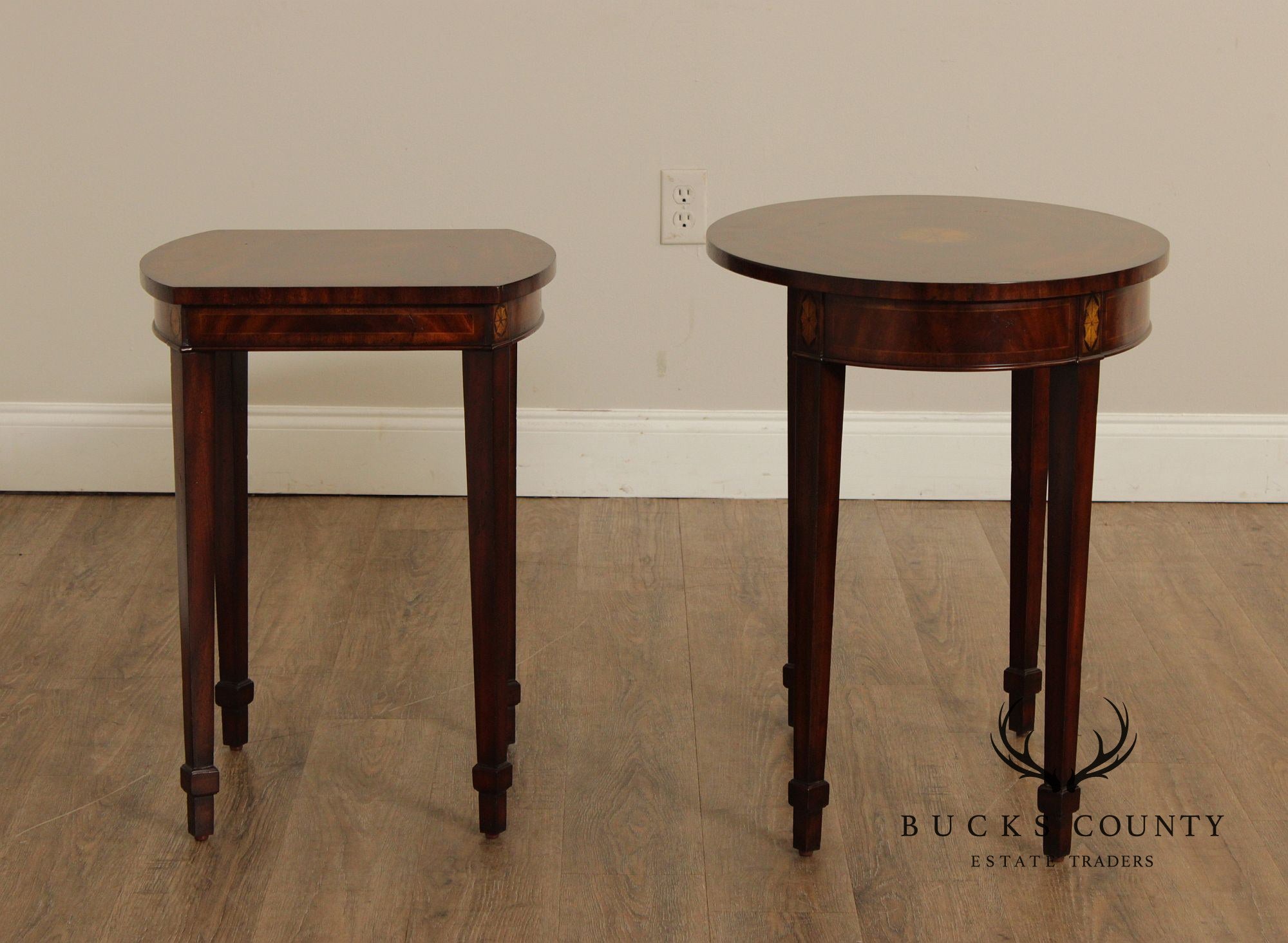 Maitland Smith Federal Style Pair of Mahogany Nesting Tables