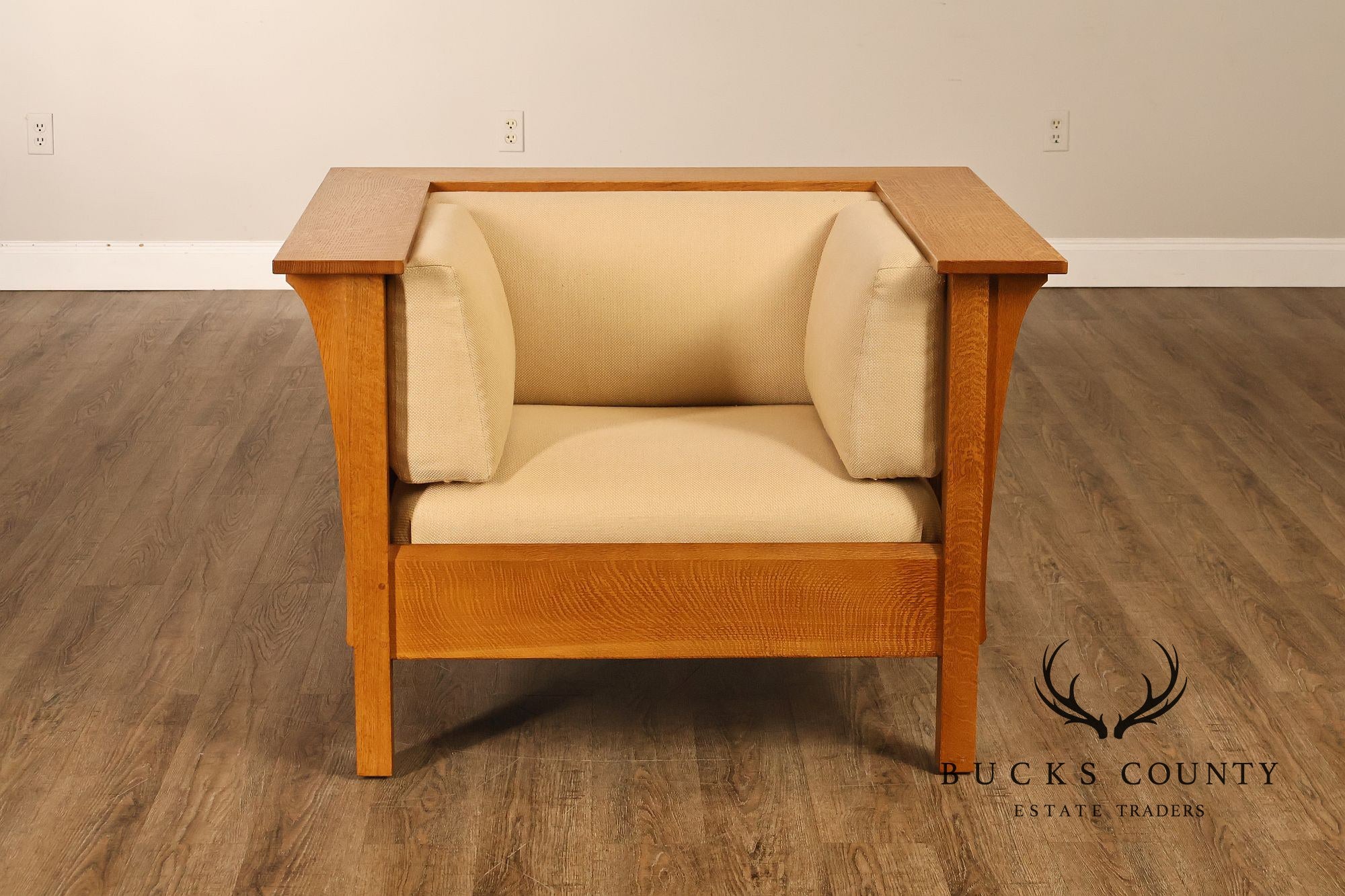Stickley Mission Collection Prairie Spindle Oak Lounge Chair
